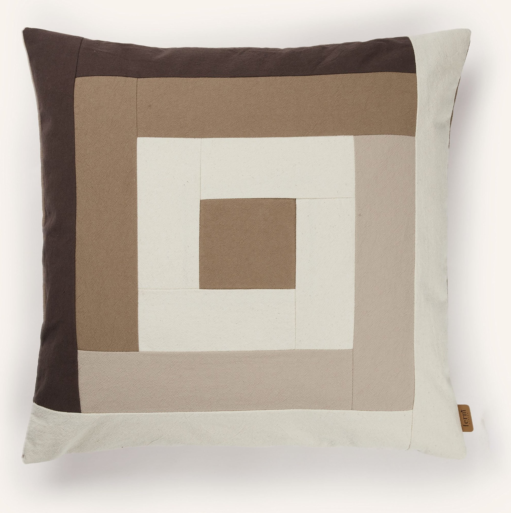 Ferm Living Dekokissenhülle Border Patchwork beige
