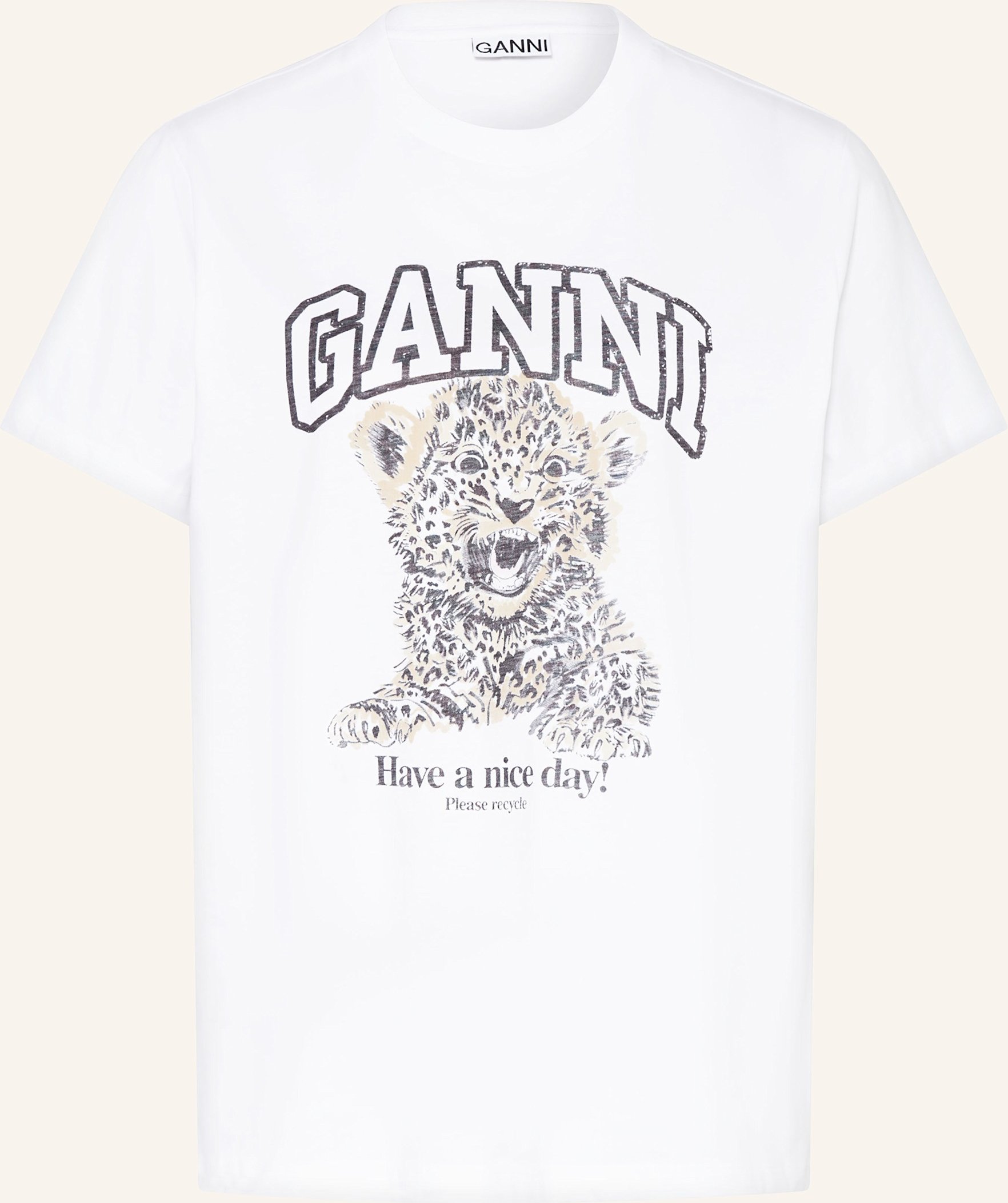 Ganni T-Shirt beige