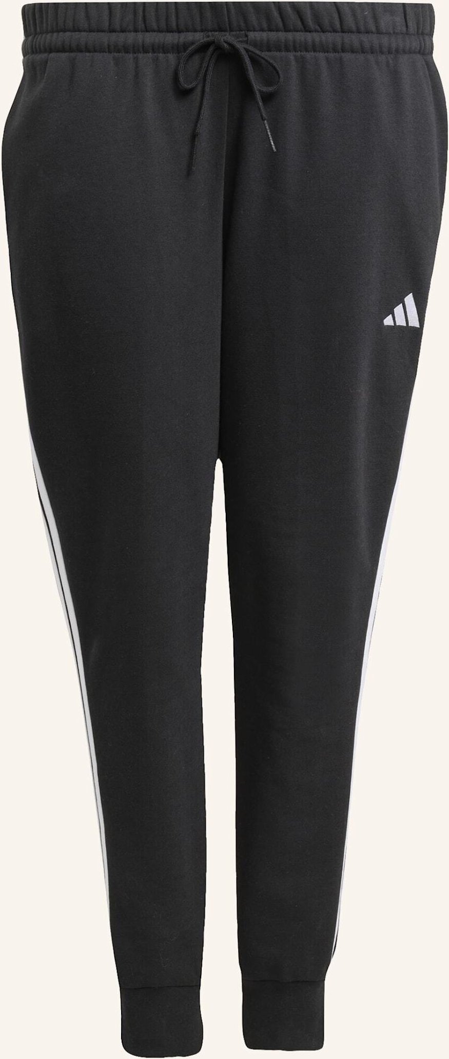 Thumbnail - Adidas Essentials 3-Stripes Fleece Slim Hose (Grosse Grössen). schwarz