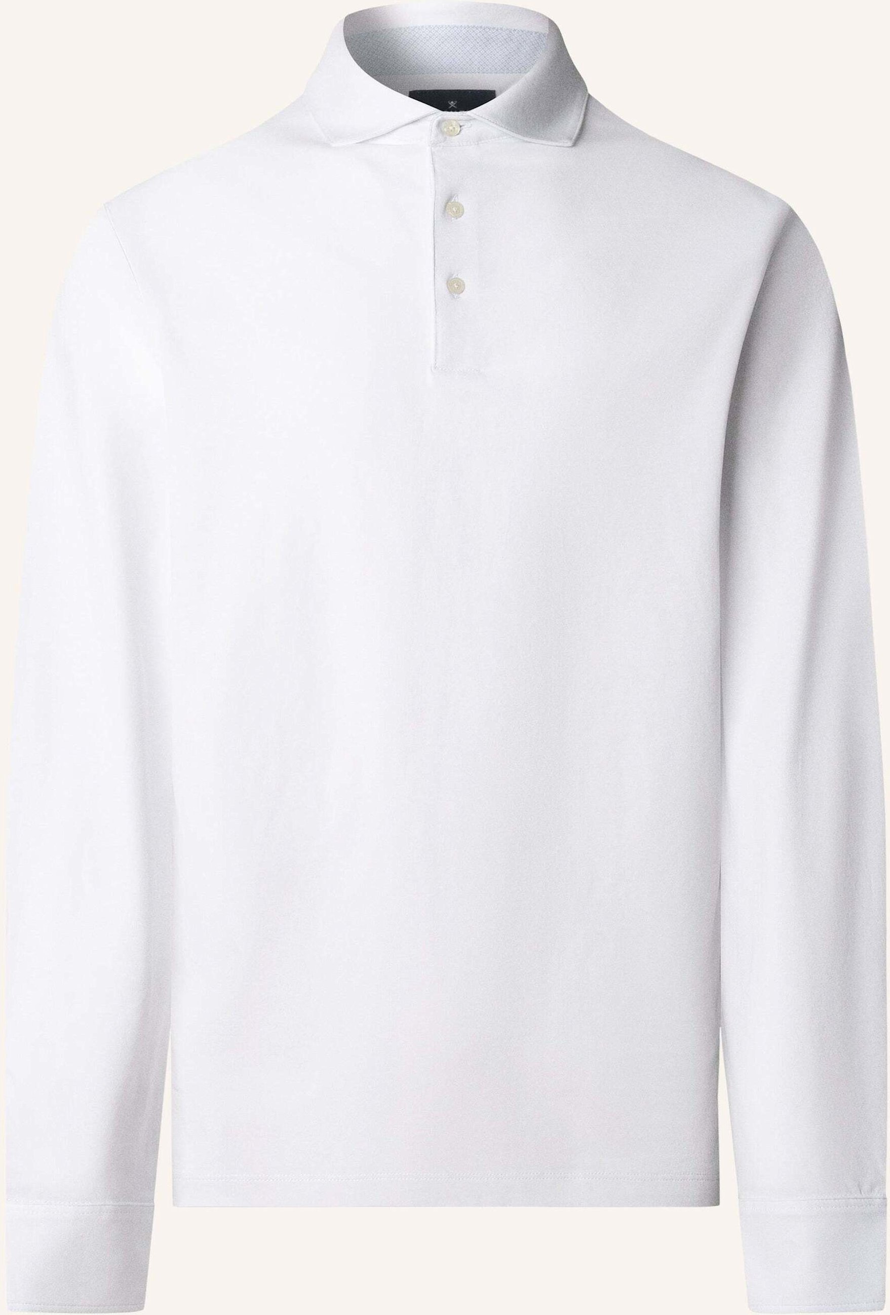 Hackett London Poloshirt Multi Trim Jersey Ls weiss