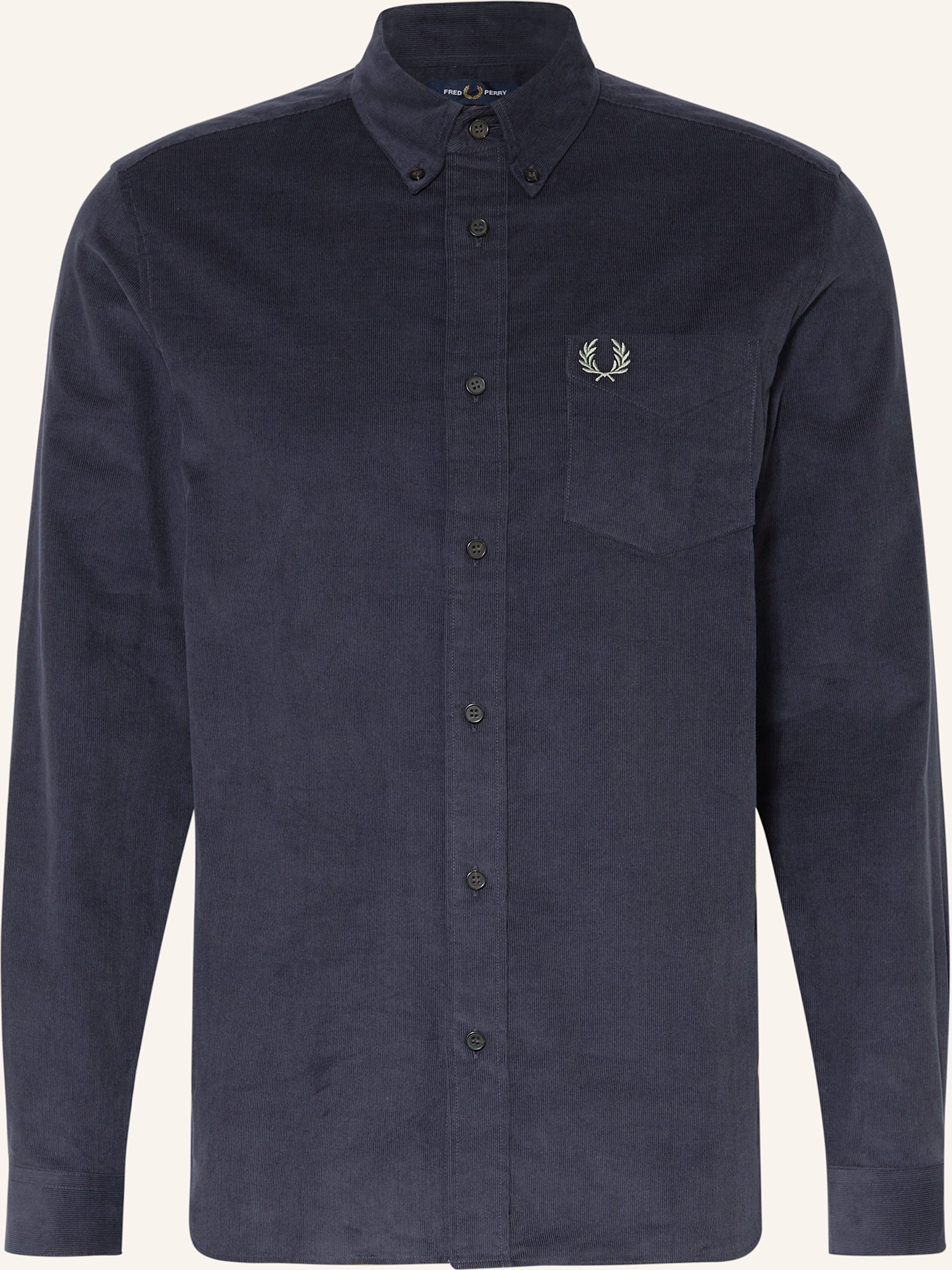 Fred Perry Cordhemd Regular Fit blau