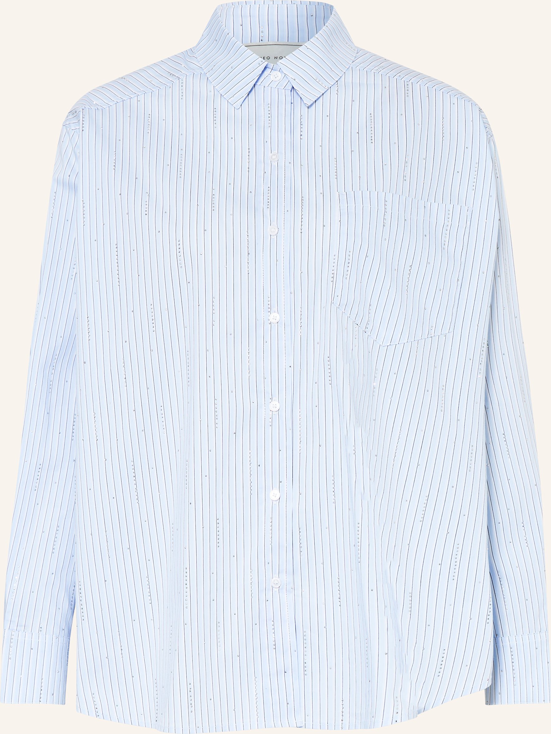 Neo Noir Hemdbluse Dalma Mit Schmucksteinen blau