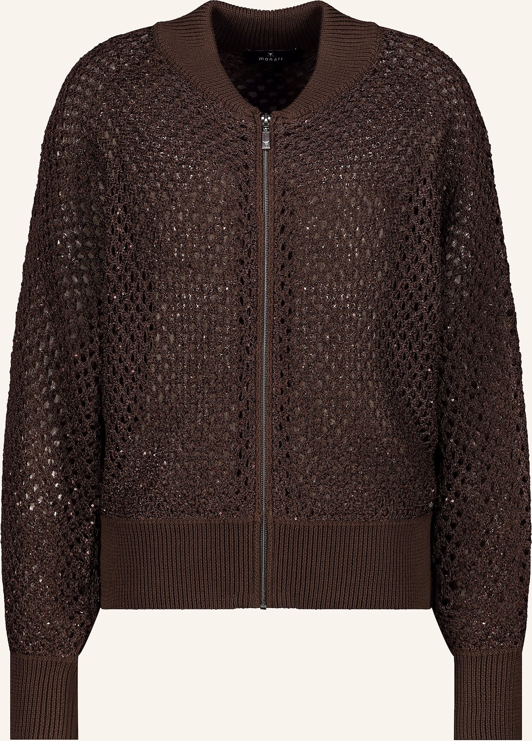 Monari Strickjacke Mit Pailletten braun