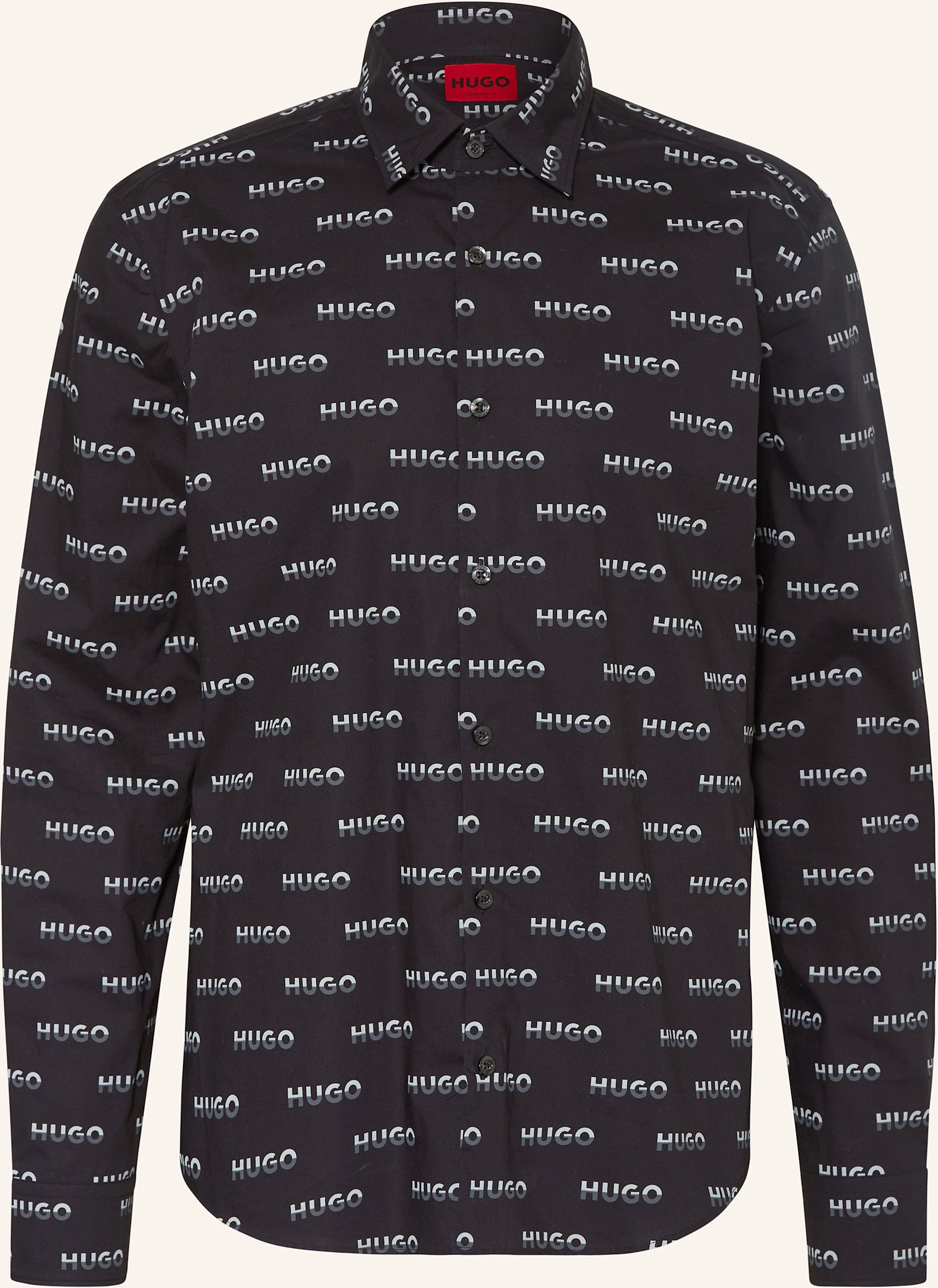 Hugo Hemd Erno Casual Slim Fit schwarz