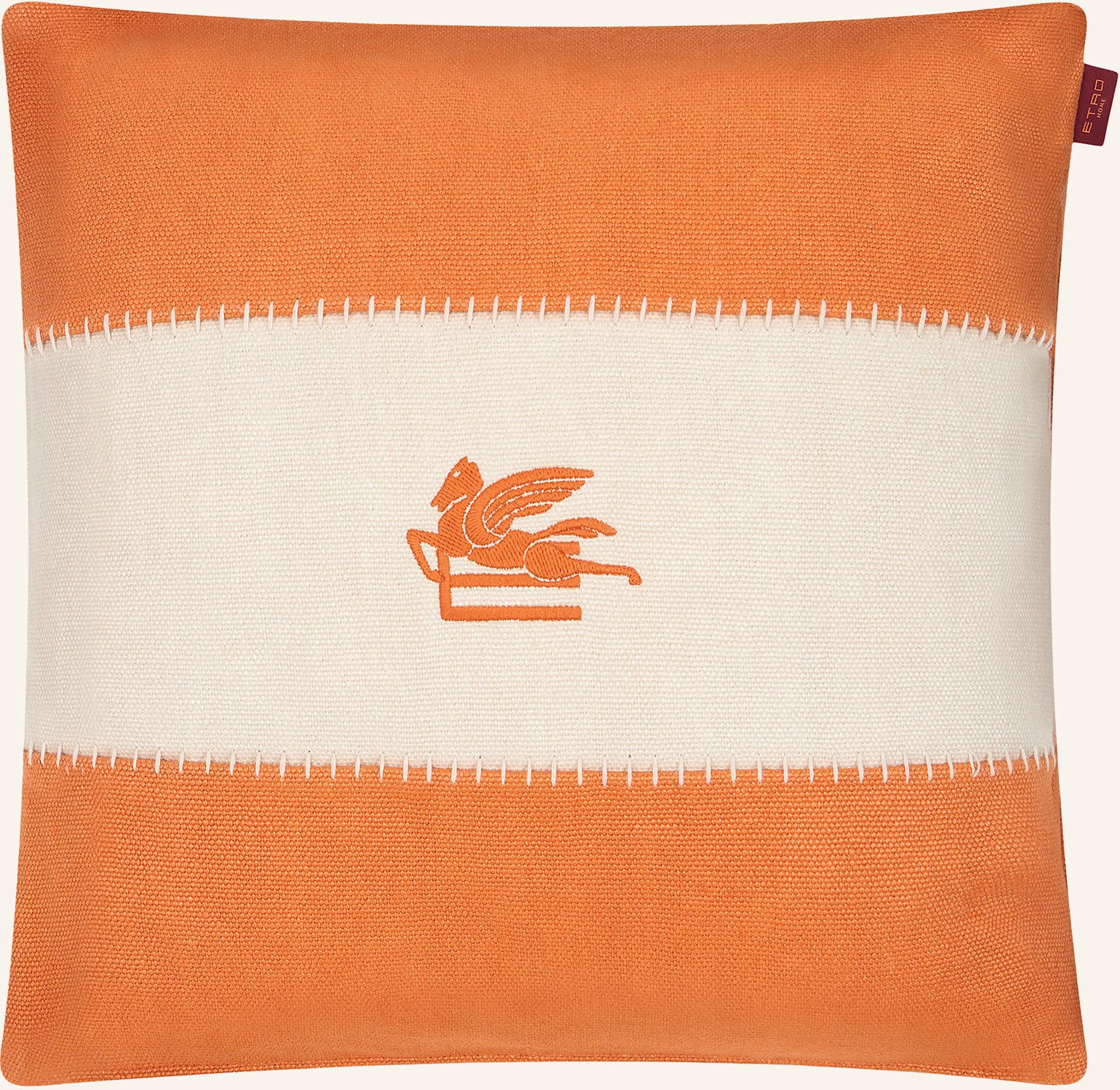 Etro Home Dekokissen Aus Leinen orange