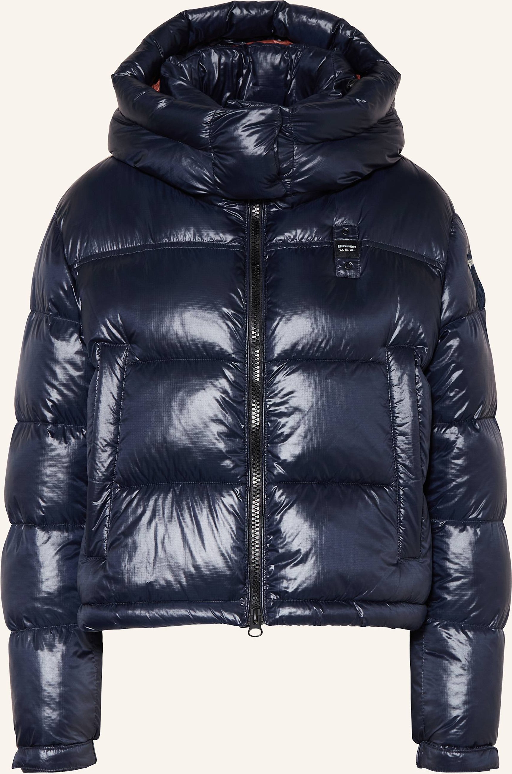 Blauer Steppjacke Gloria Mit Abnehmbarer Kapuze blau