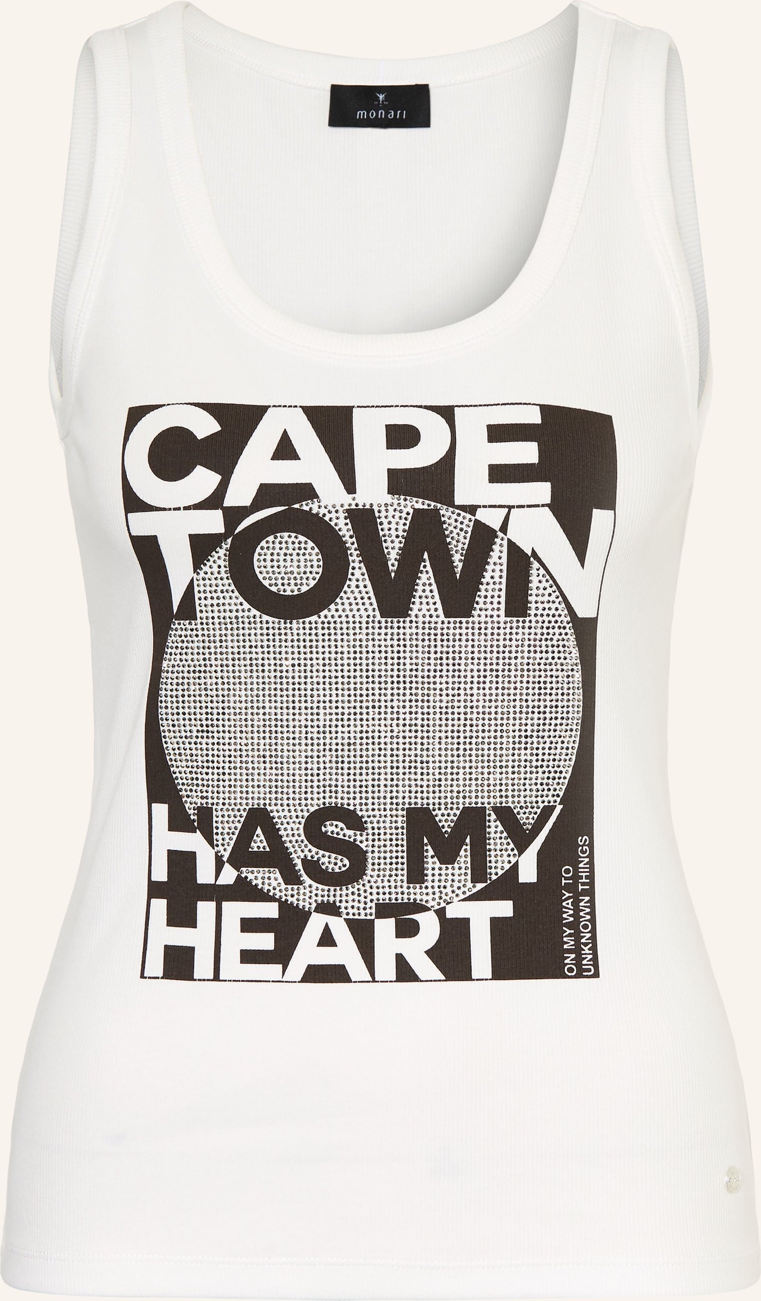 Monari Top Mit Schmucksteinen weiss