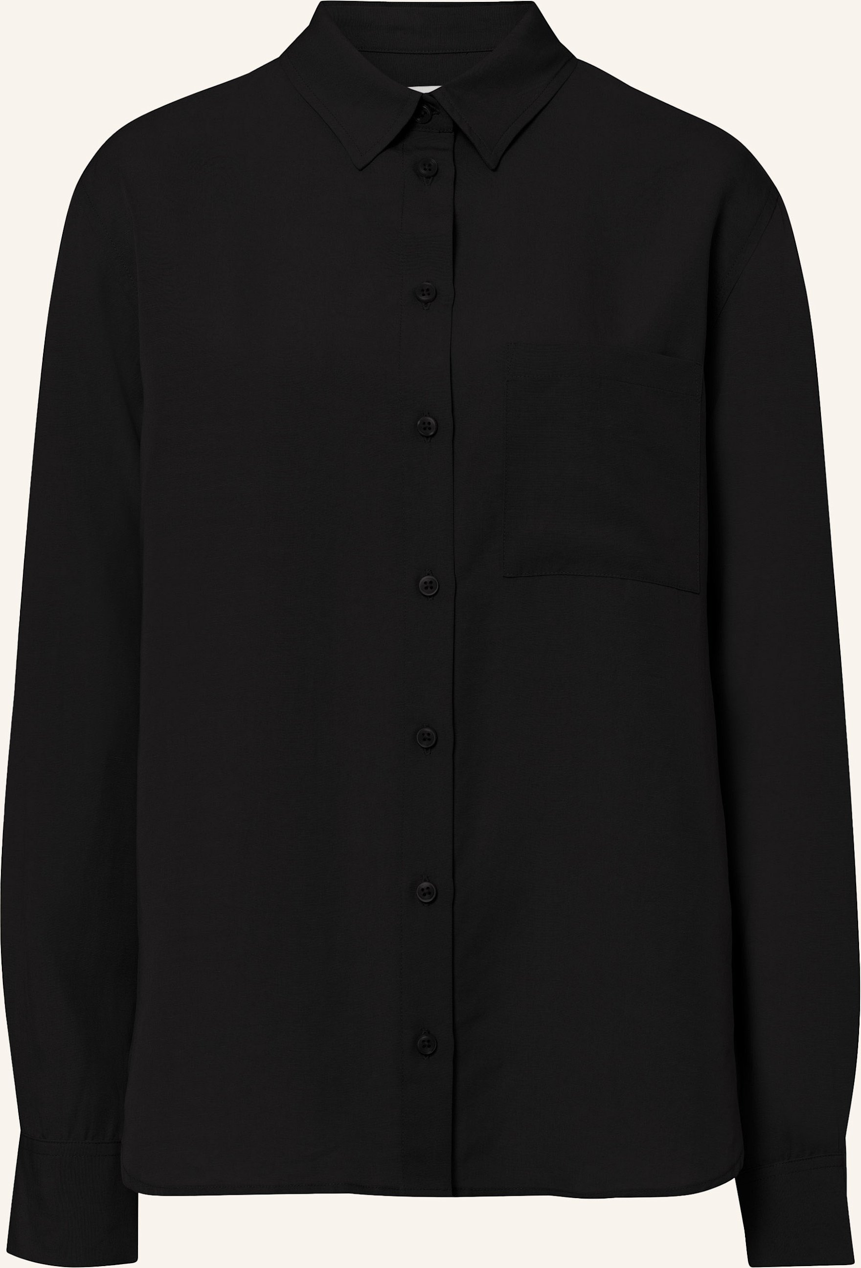 Les Lunes Langarmbluse Hattie Shirt Loose Fit Linen schwarz