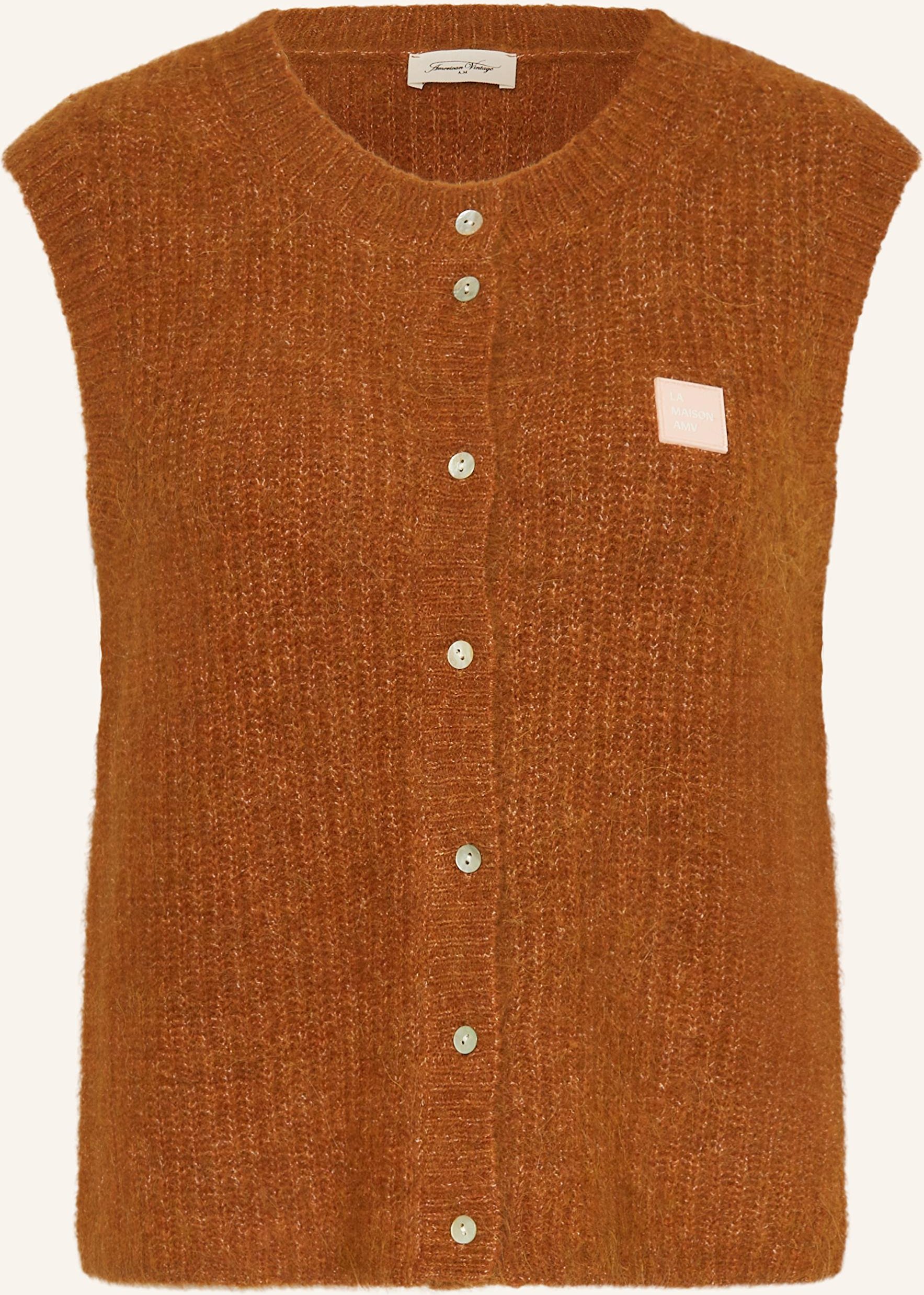 American Vintage Strickweste East Mit Alpaka braun