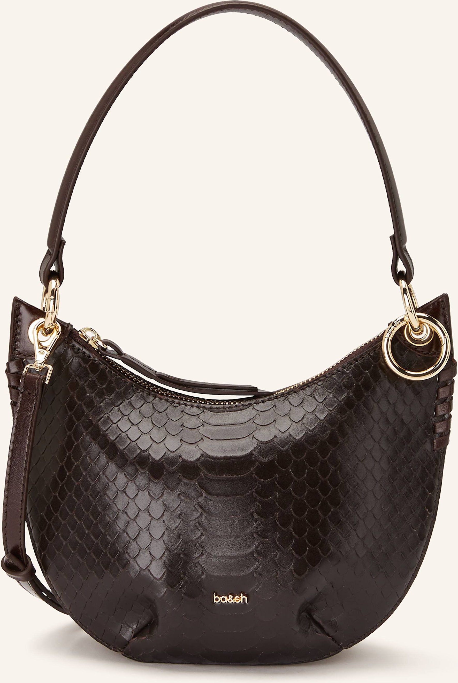 Thumbnail - Ba&Sh Handtasche Python braun