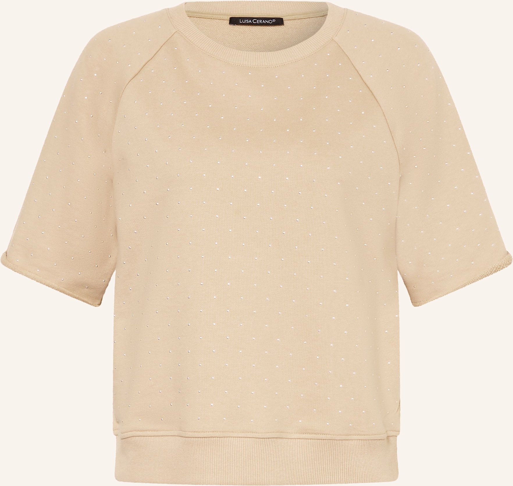 Luisa Cerano Sweatshirt Mit Schmucksteinen beige