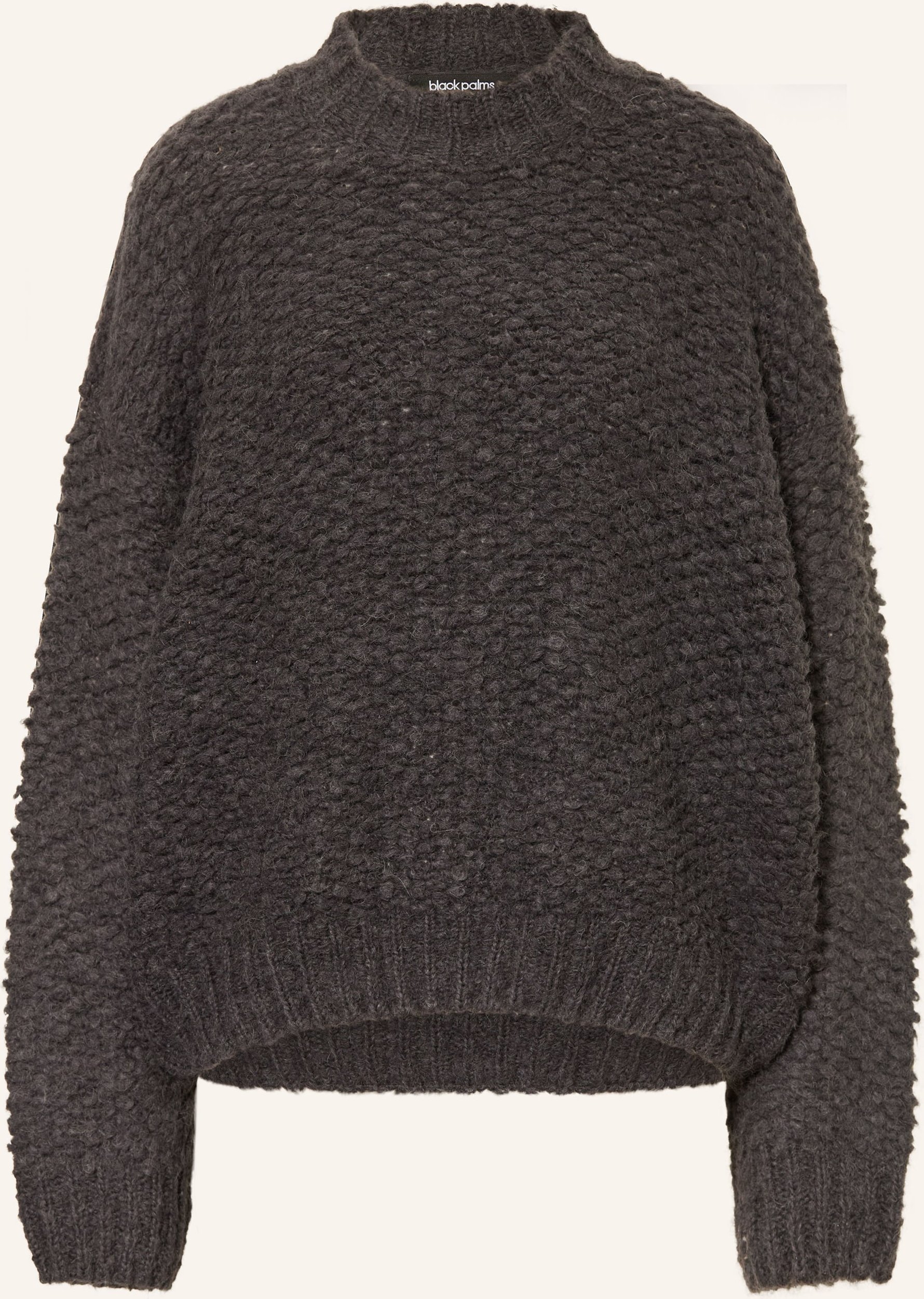Black Palms Alpaka-Pullover Corsetta grau