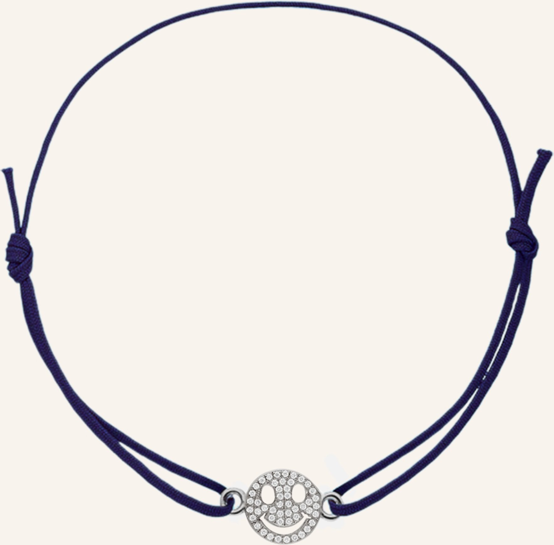 Cada Armband Tiny Smiling Face silber