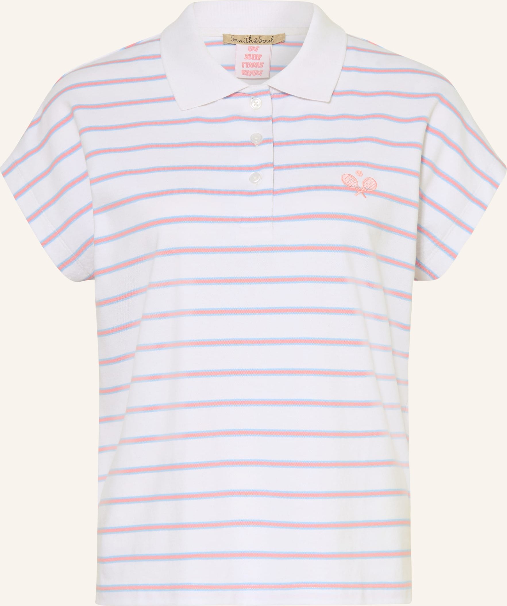 Smith & Soul Piqué-Poloshirt blau