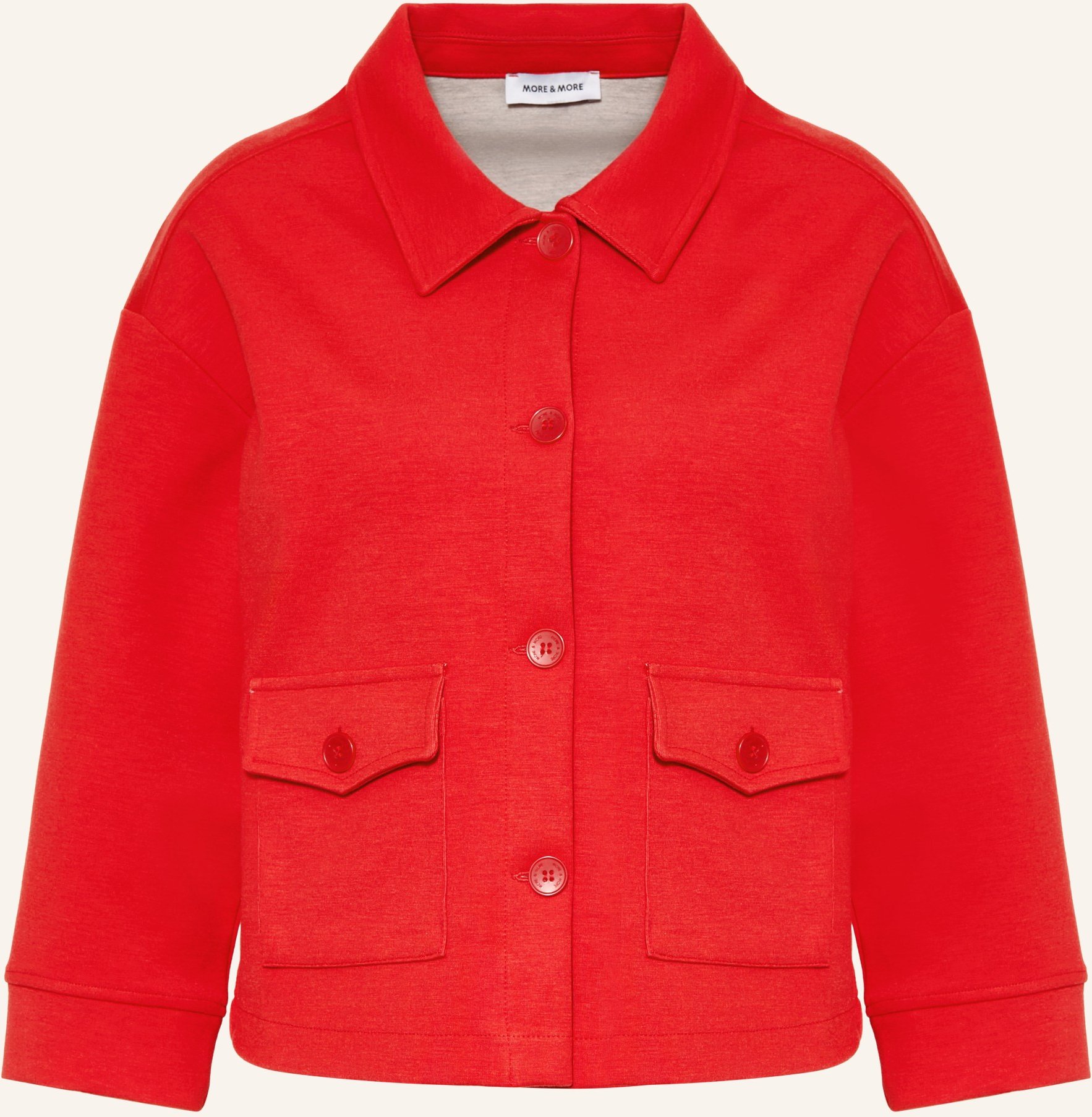 More & More Kastenjacke Aus Jersey Mit 3/4-Arm rot