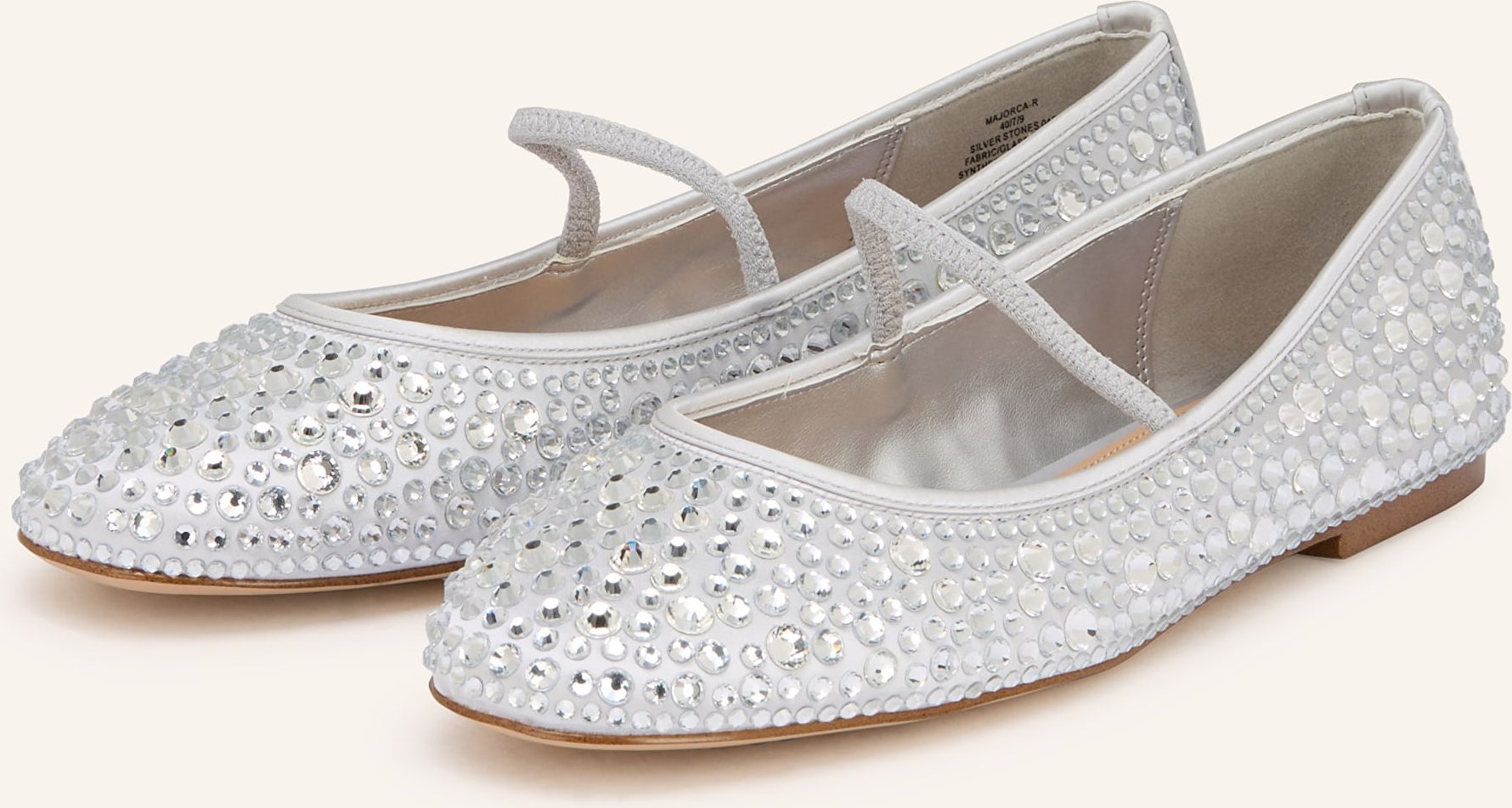 Steve Madden Mary-Jane-Ballerinas Majorca Mit Schmucksteinen silber