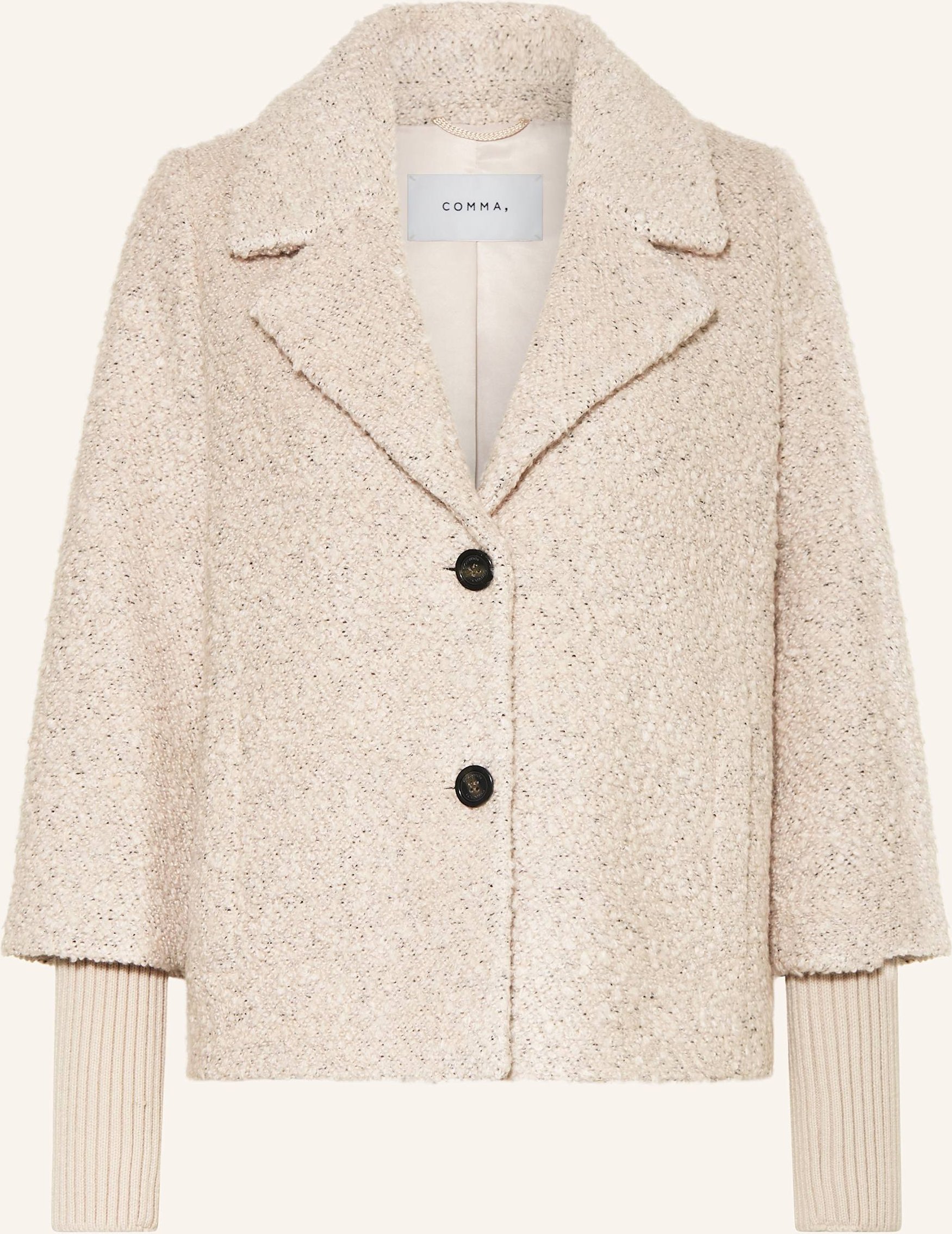 Comma Bouclé-Jacke beige