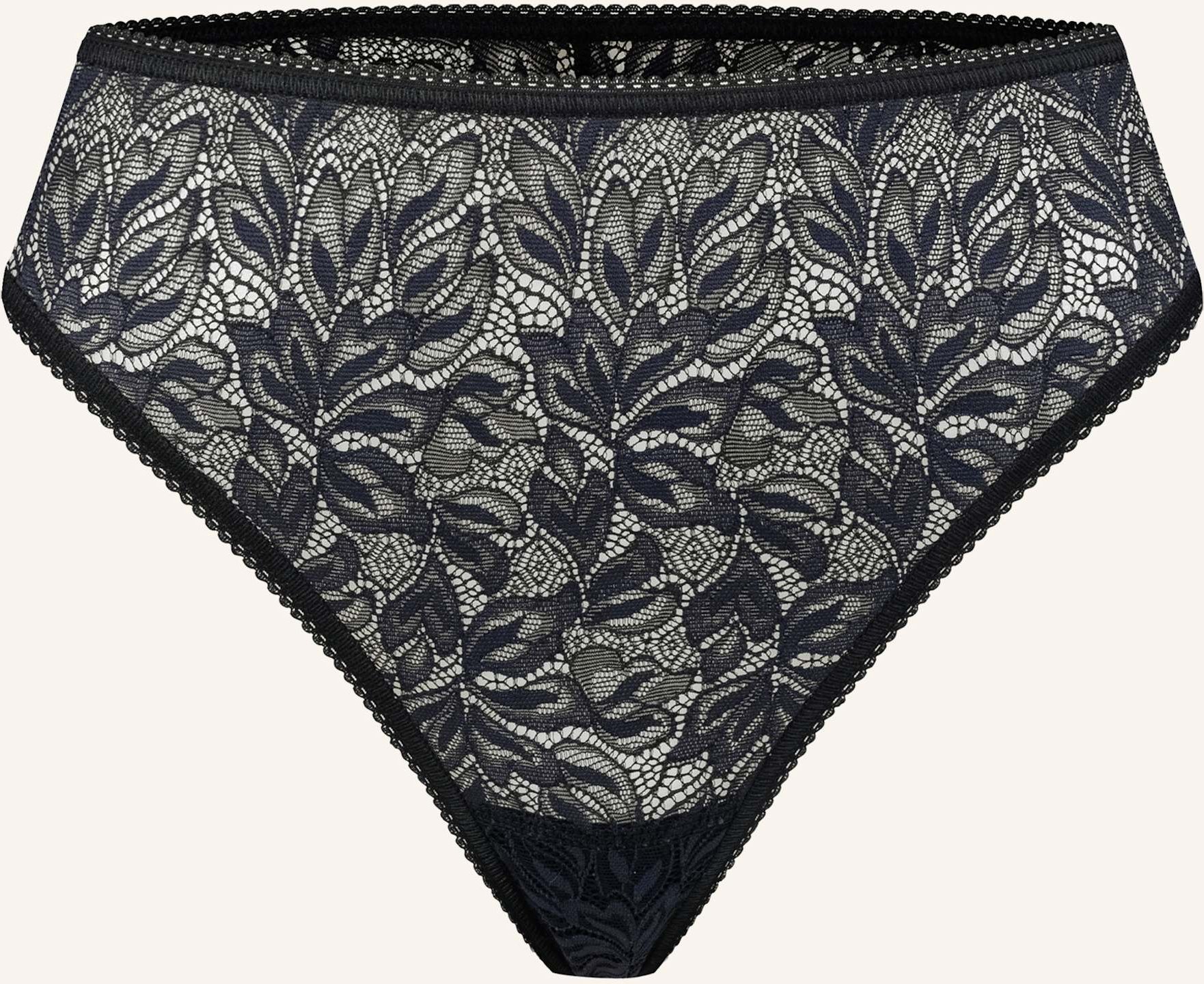 Erlich Textil String Iconic Lace High Waist Brazil String schwarz