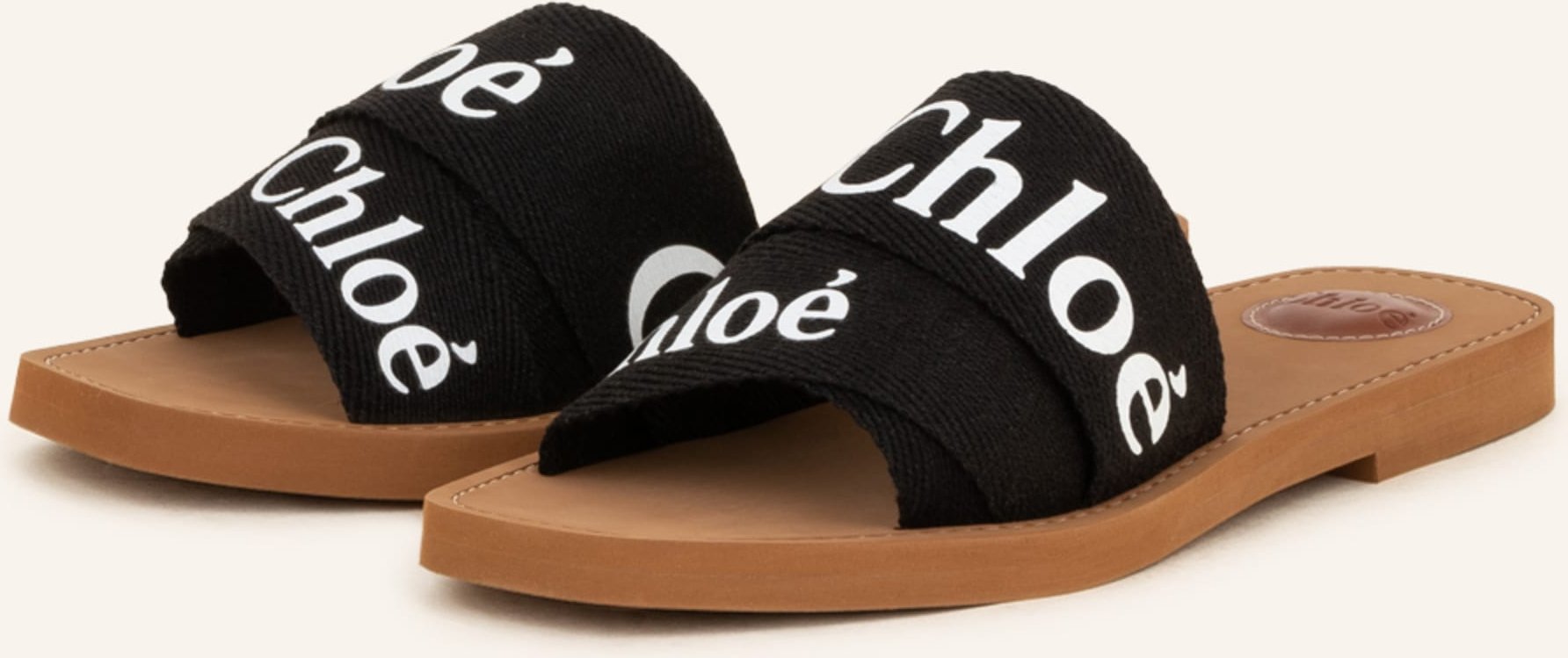 Chloé Pantoletten Woody schwarz