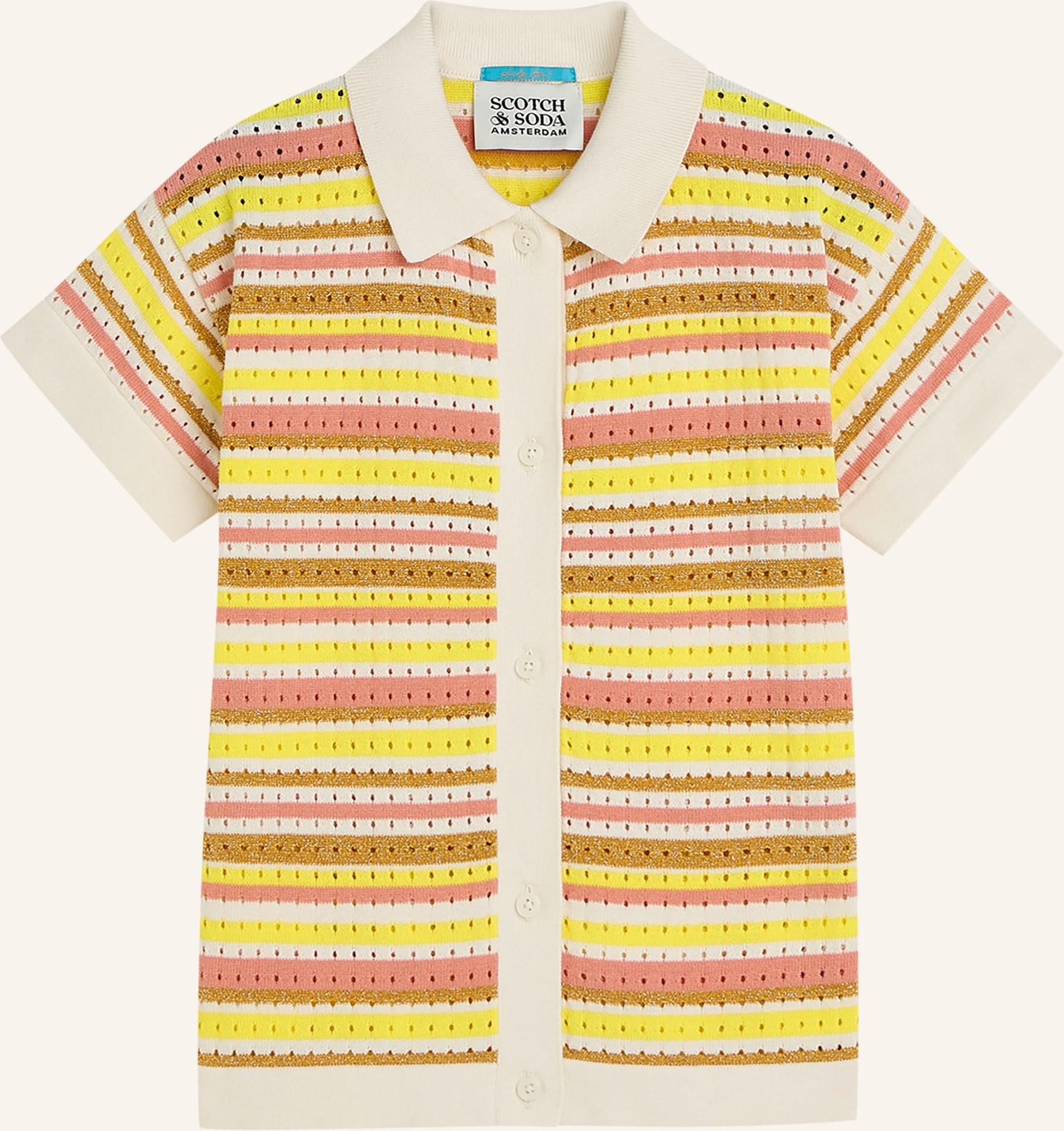 Scotch & Soda Strickjacke Mit Glitzergarn gelb