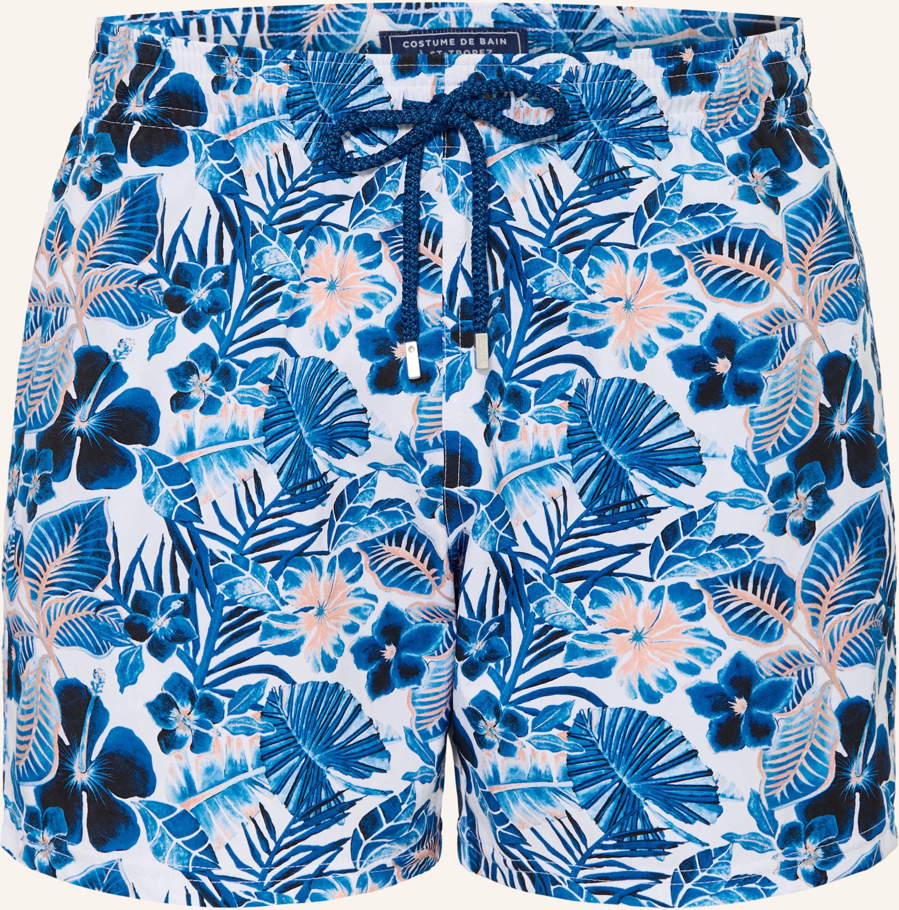 Vilebrequin Badeshorts Island Flower Moorise weiss