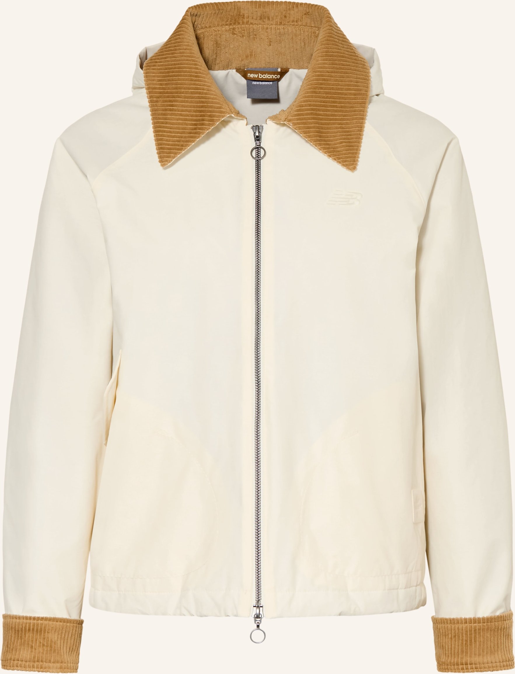 New Balance Oversized-Jacke Mit Abnehmbarer Kapuze weiss