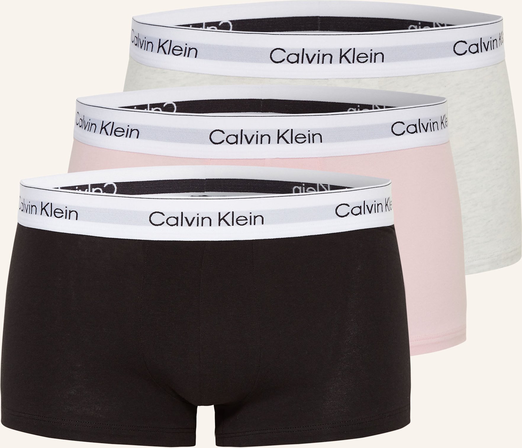 Calvin Klein 3er-Pack Boxershorts Icon Cotton Stretch Low Rise rosa