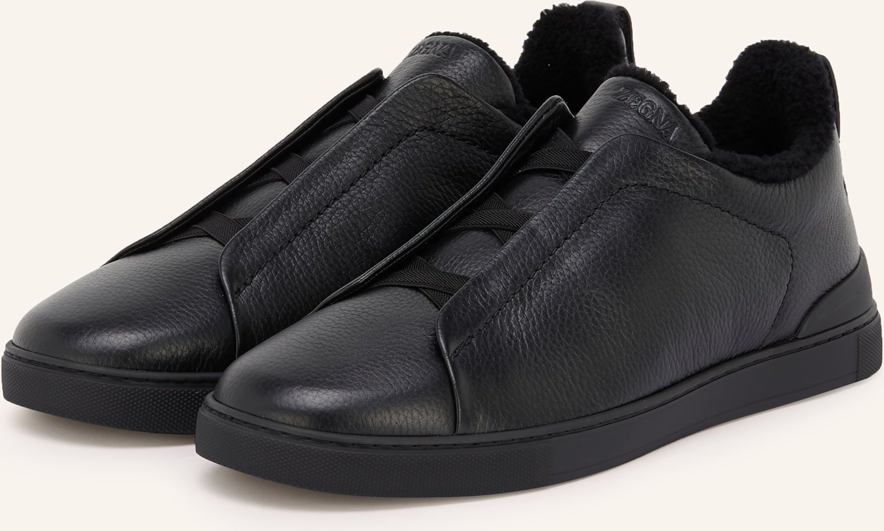 Zegna Slip-On-Sneaker Triple Stitch™ schwarz