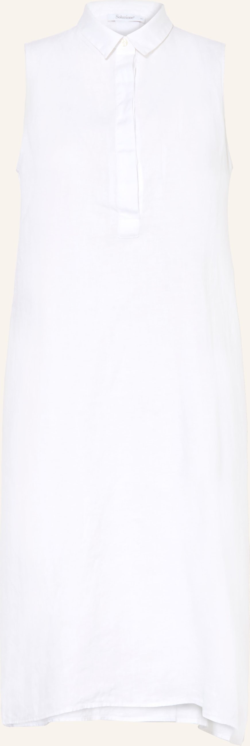 Soluzione Hemdblusenkleid Aus Leinen weiss
