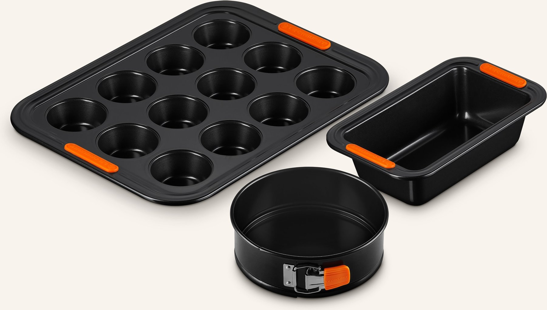 Le Creuset 3er-Set Backformen schwarz