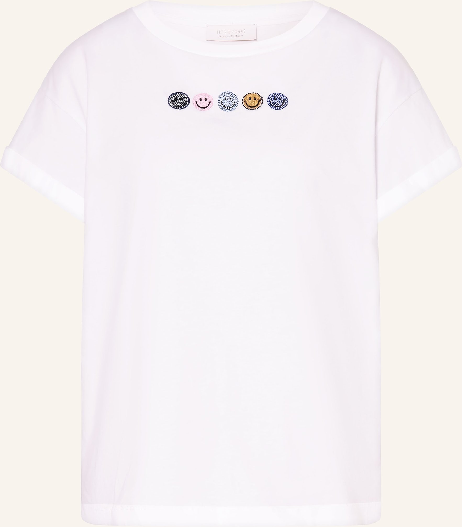 Rich & Royal T-Shirt Mit Schmucksteinen weiss