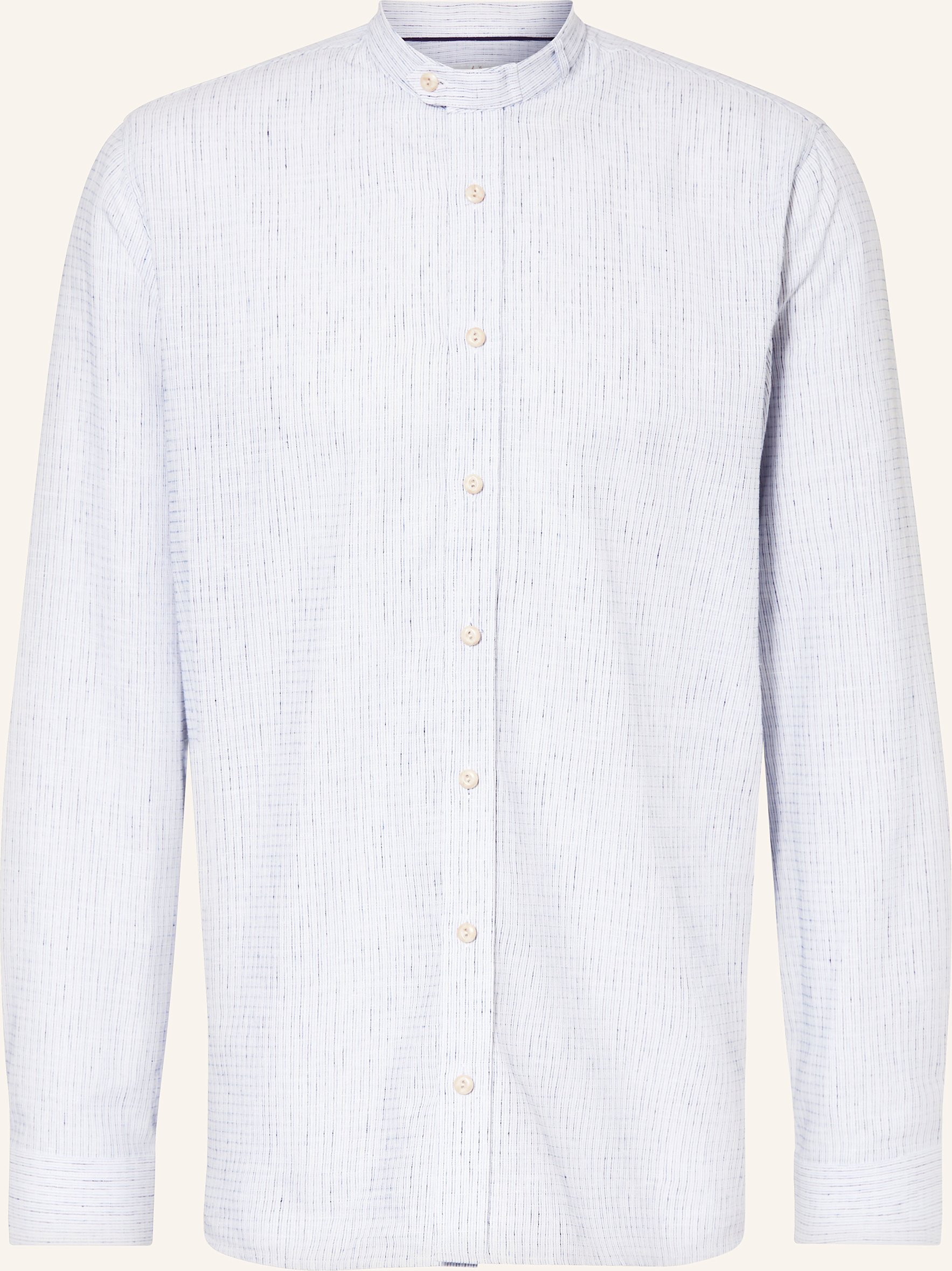 Johann & Johanna Trachtenhemd Comfort Fit Mit Stehkragen Und Leinen blau