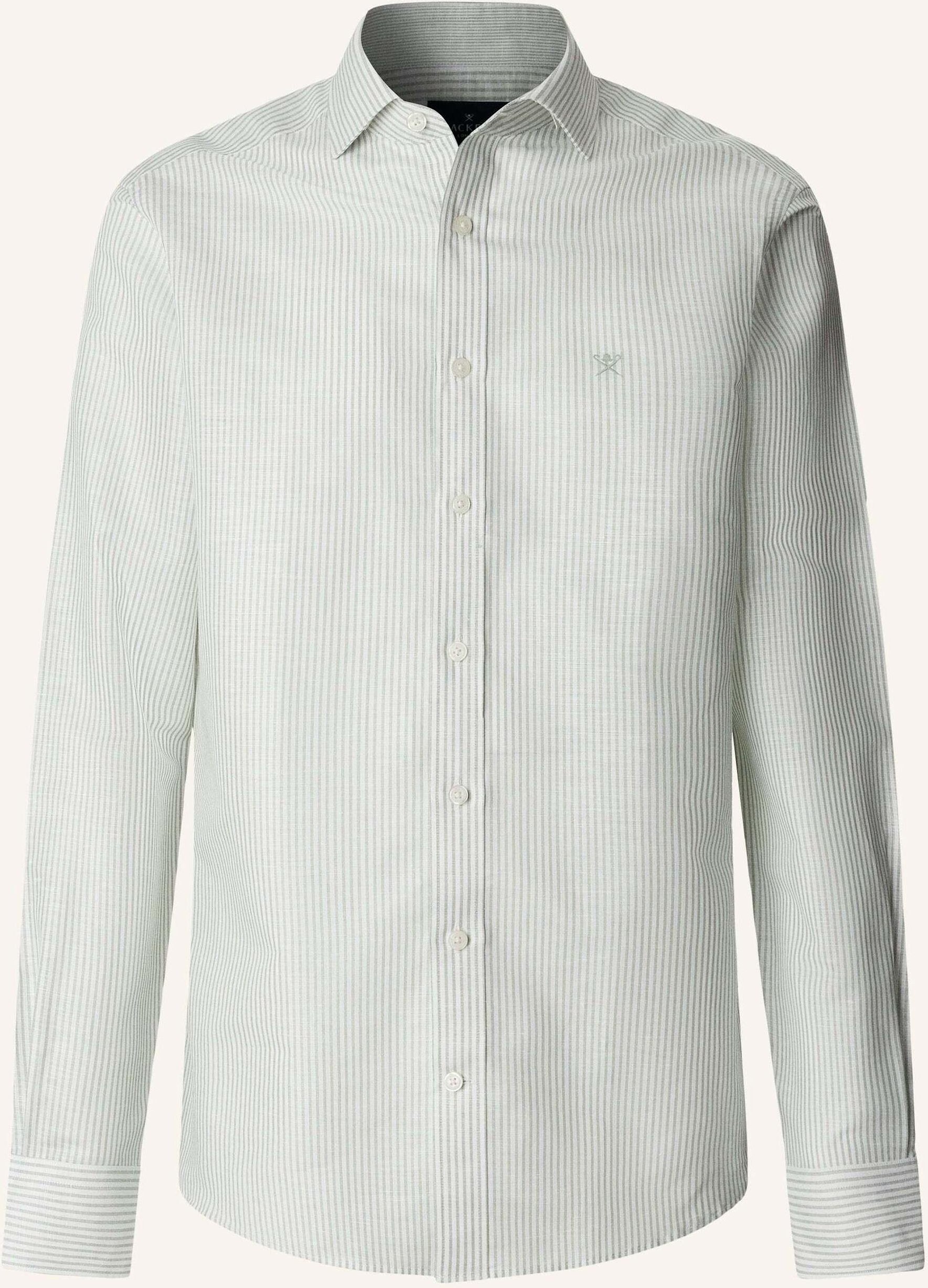 Hackett London Freizeithemd Ess Linen Bengal gruen