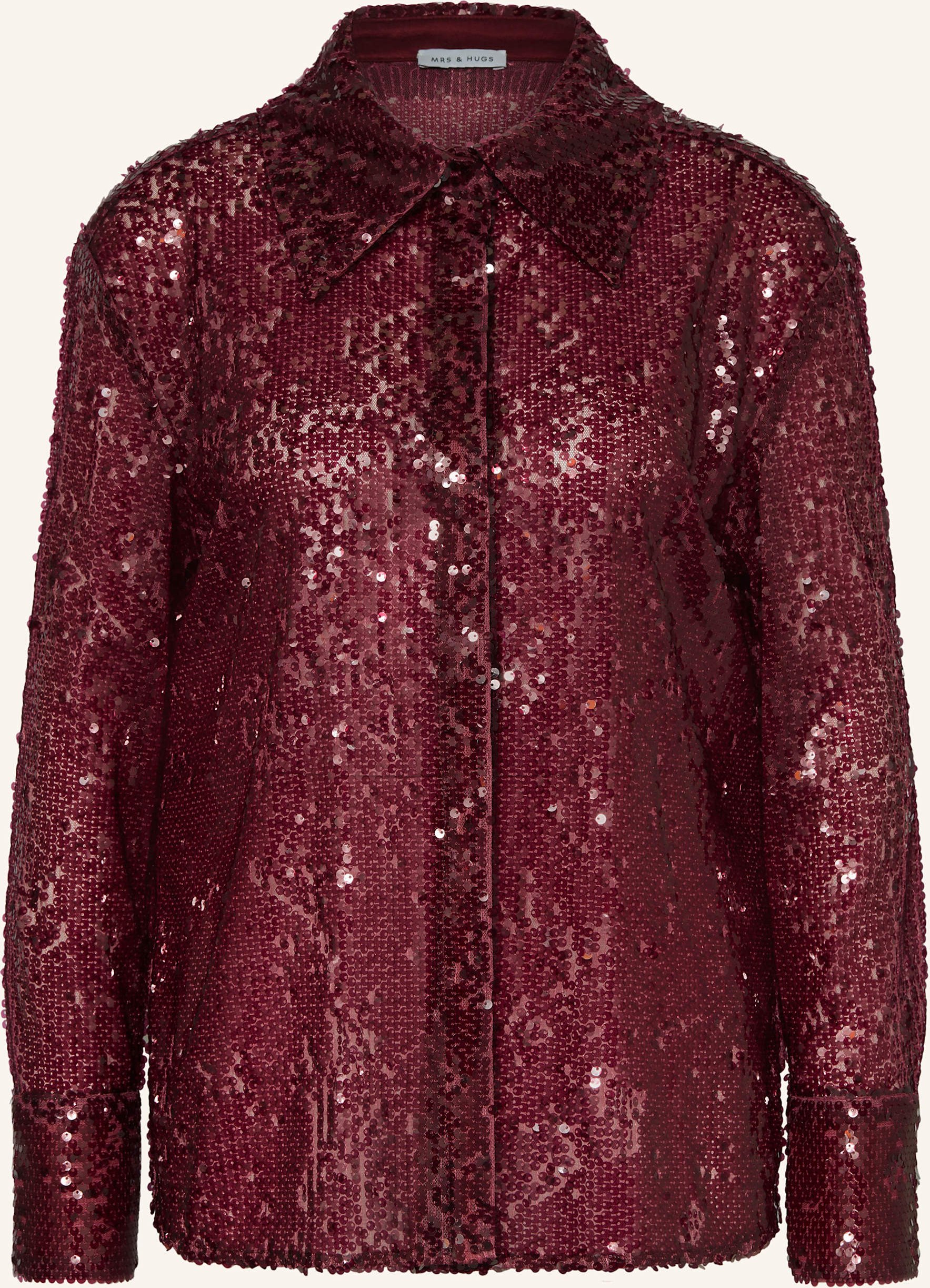 Mrs & Hugs Hemdbluse Mit Pailletten rot