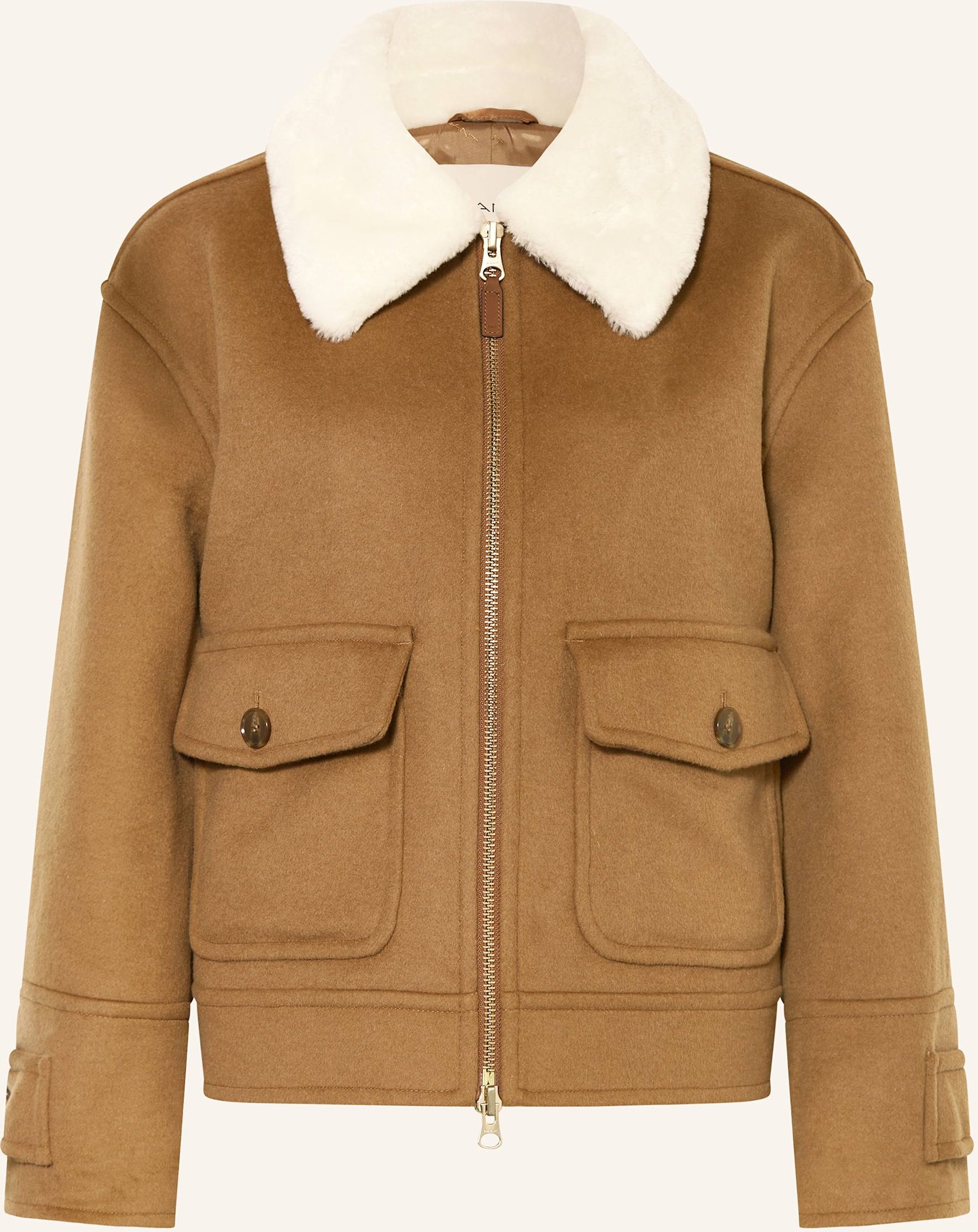 Gant Jacke Mit Kunstfell braun