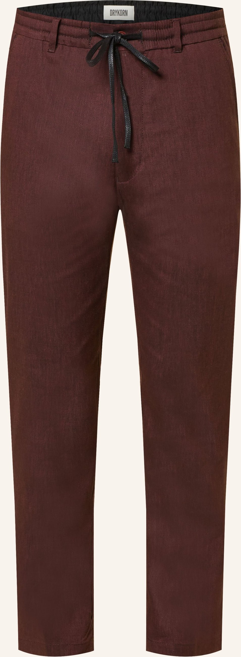 Drykorn Hose Deger Im Jogging-Stil Regular Fit Mit Leinen rot