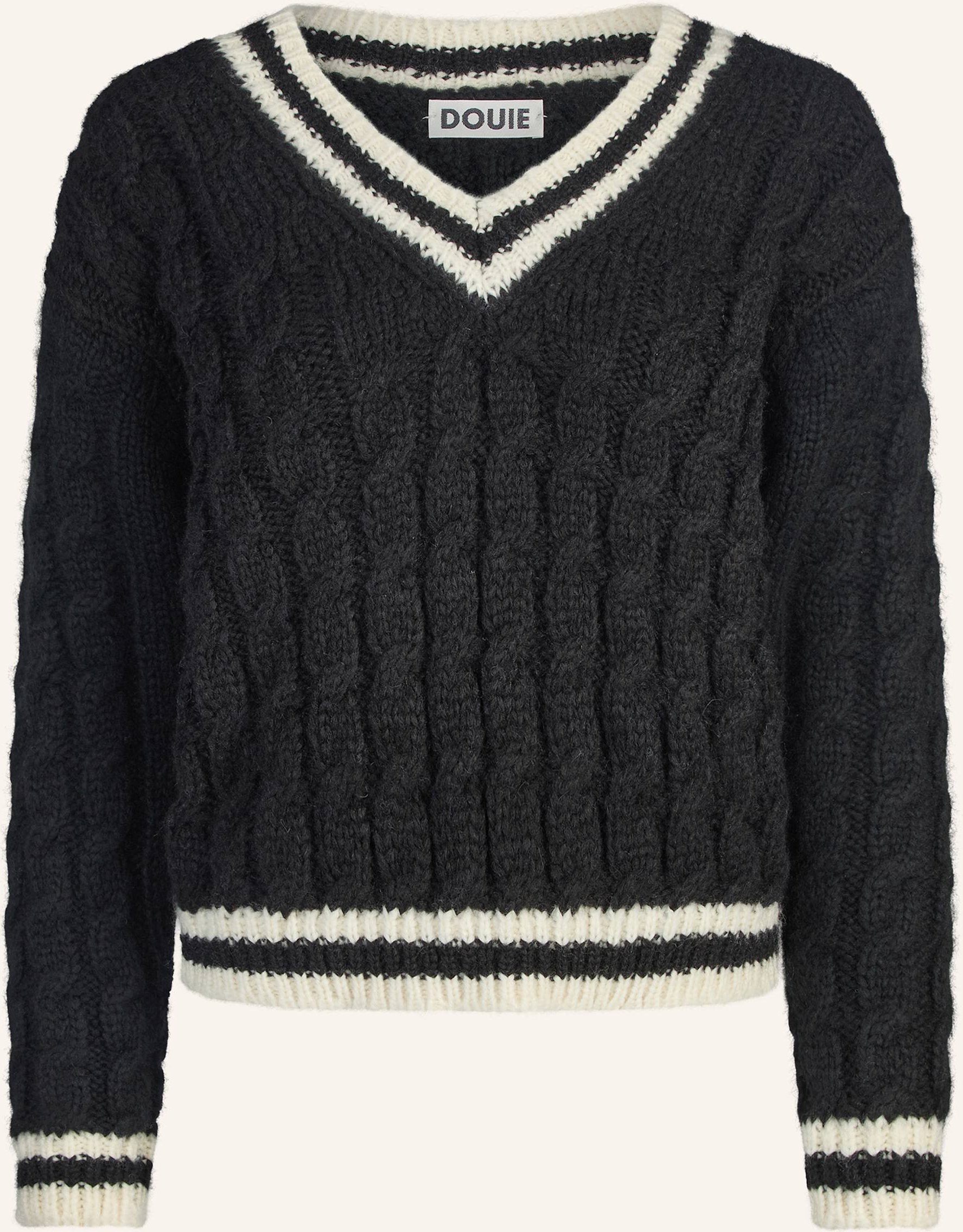 Douie Pullover Polo Aus Cashmere schwarz