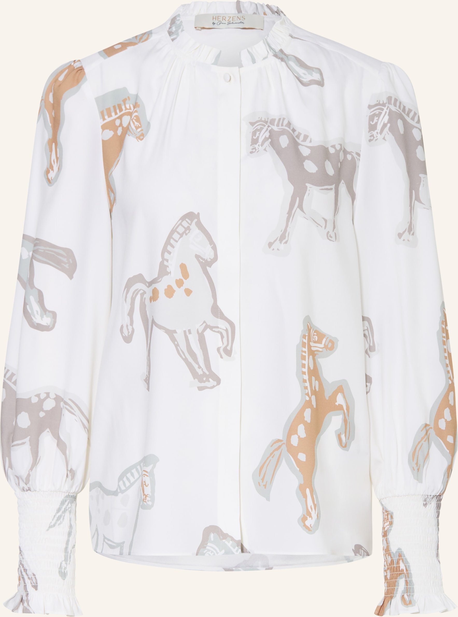 Herzens Seidenbluse weiss