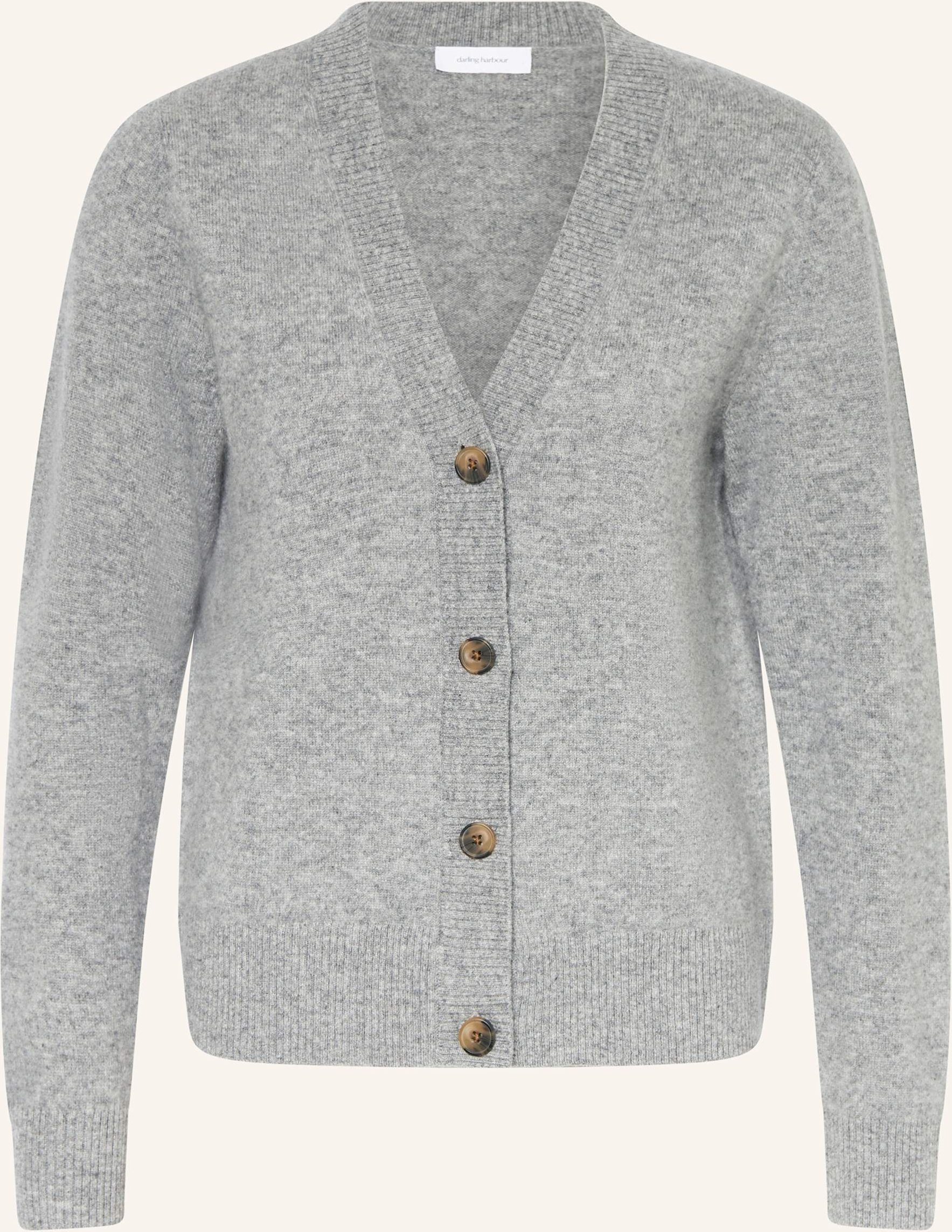 Darling Harbour Strickjacke Aus Cashmere grau