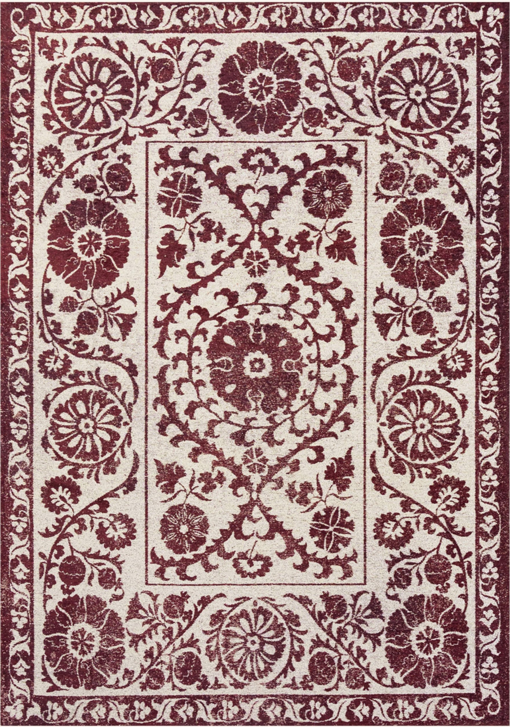 Louis De Poortere Teppich Antiquarian Suzani rot