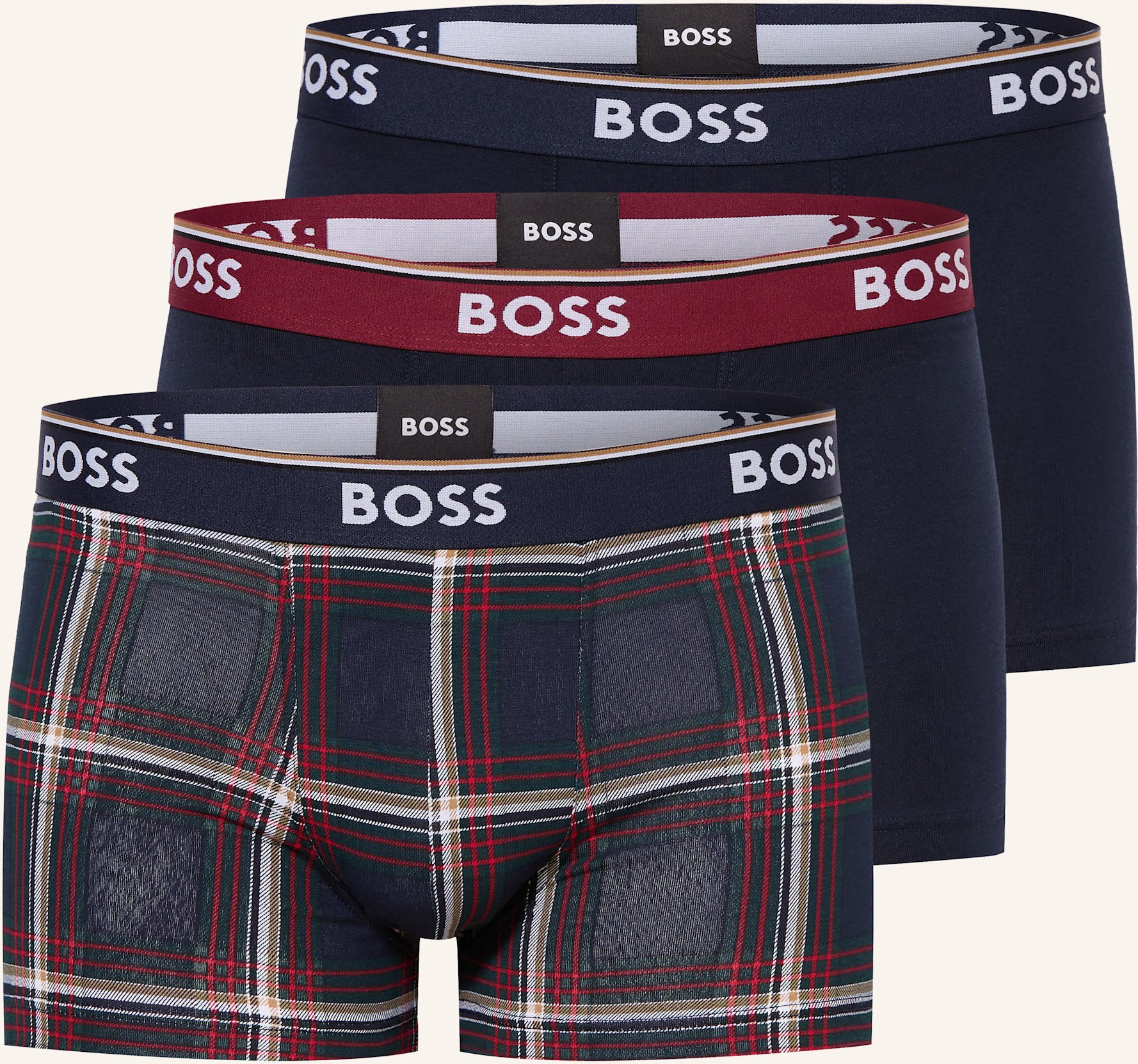 Boss 3er-Pack Boxershorts Power blau