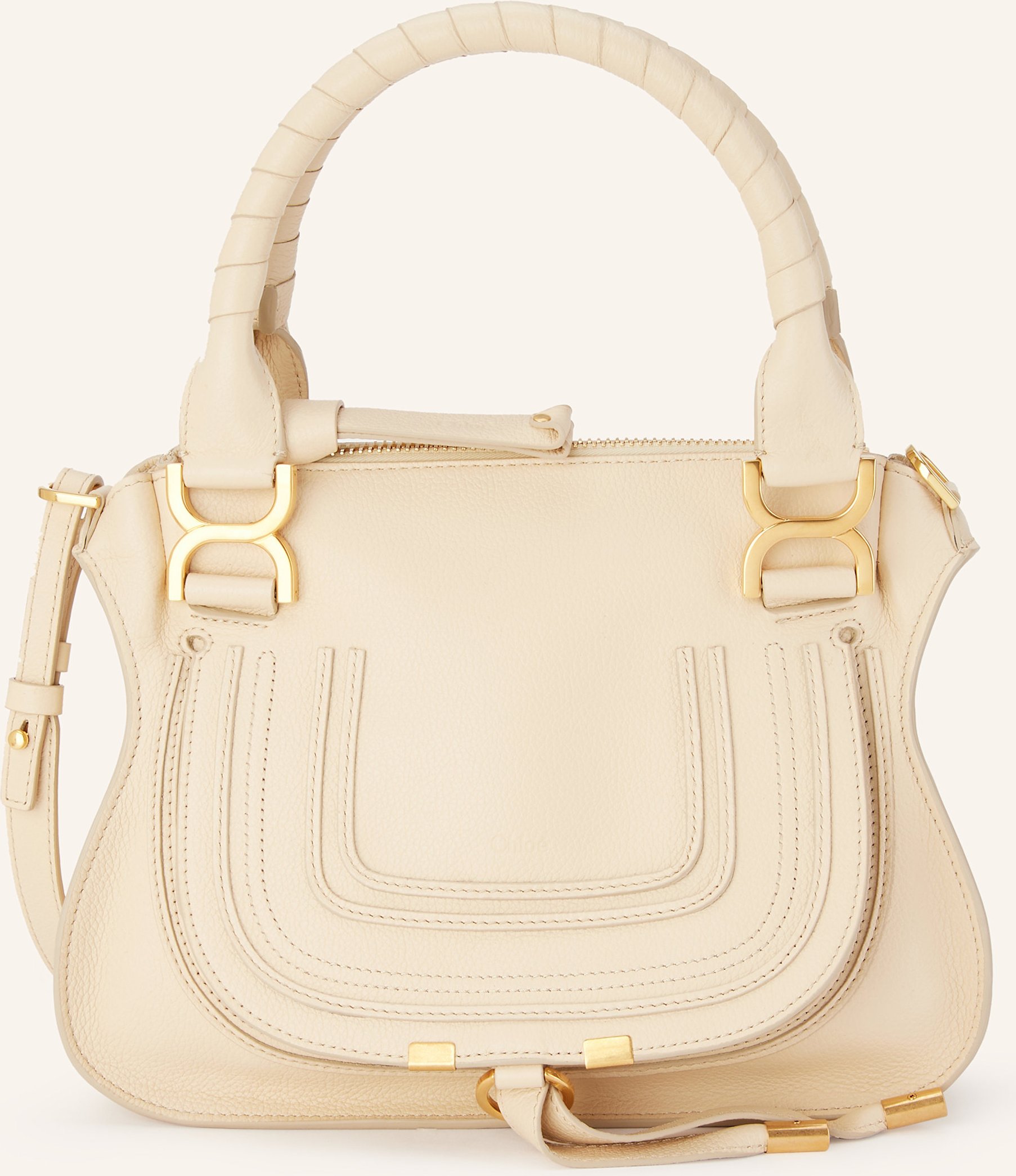 Thumbnail - Chloé Handtasche Marcie beige