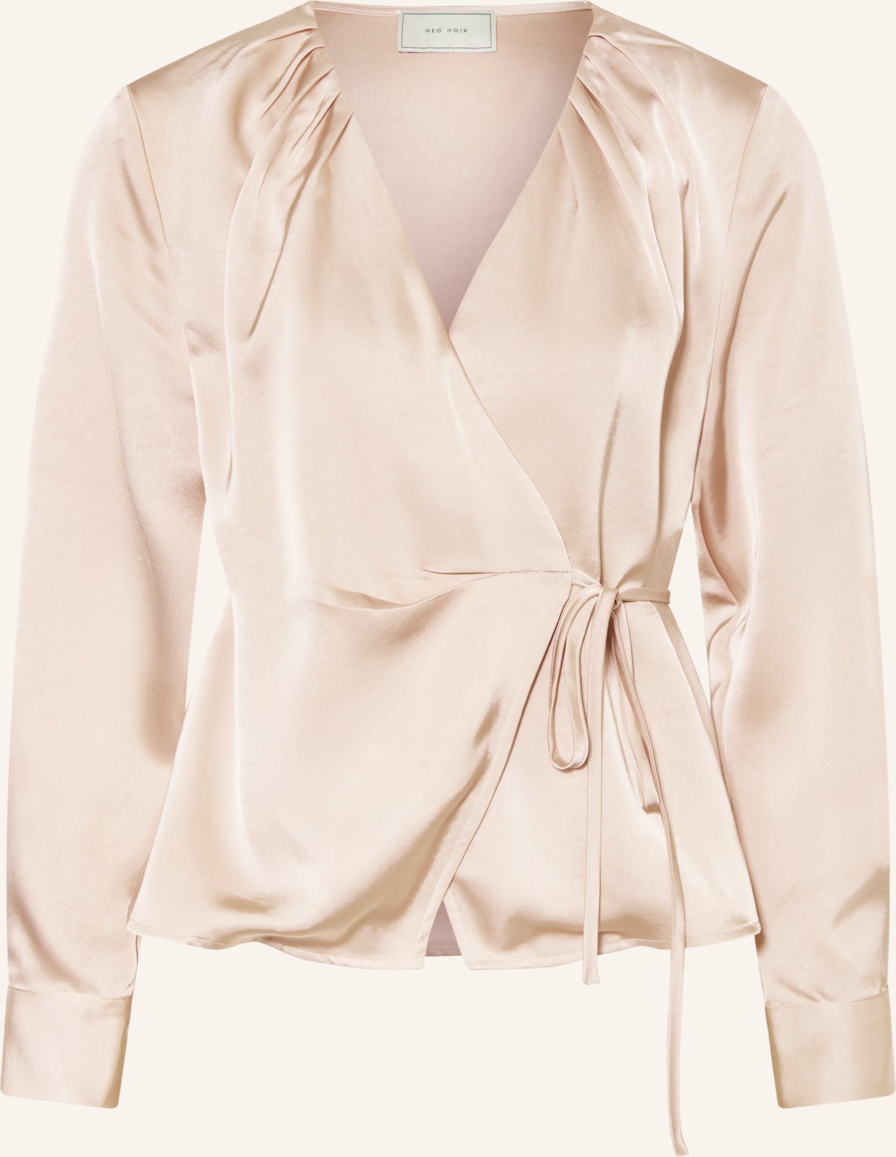 Neo Noir Wickelbluse Caprina Aus Satin beige