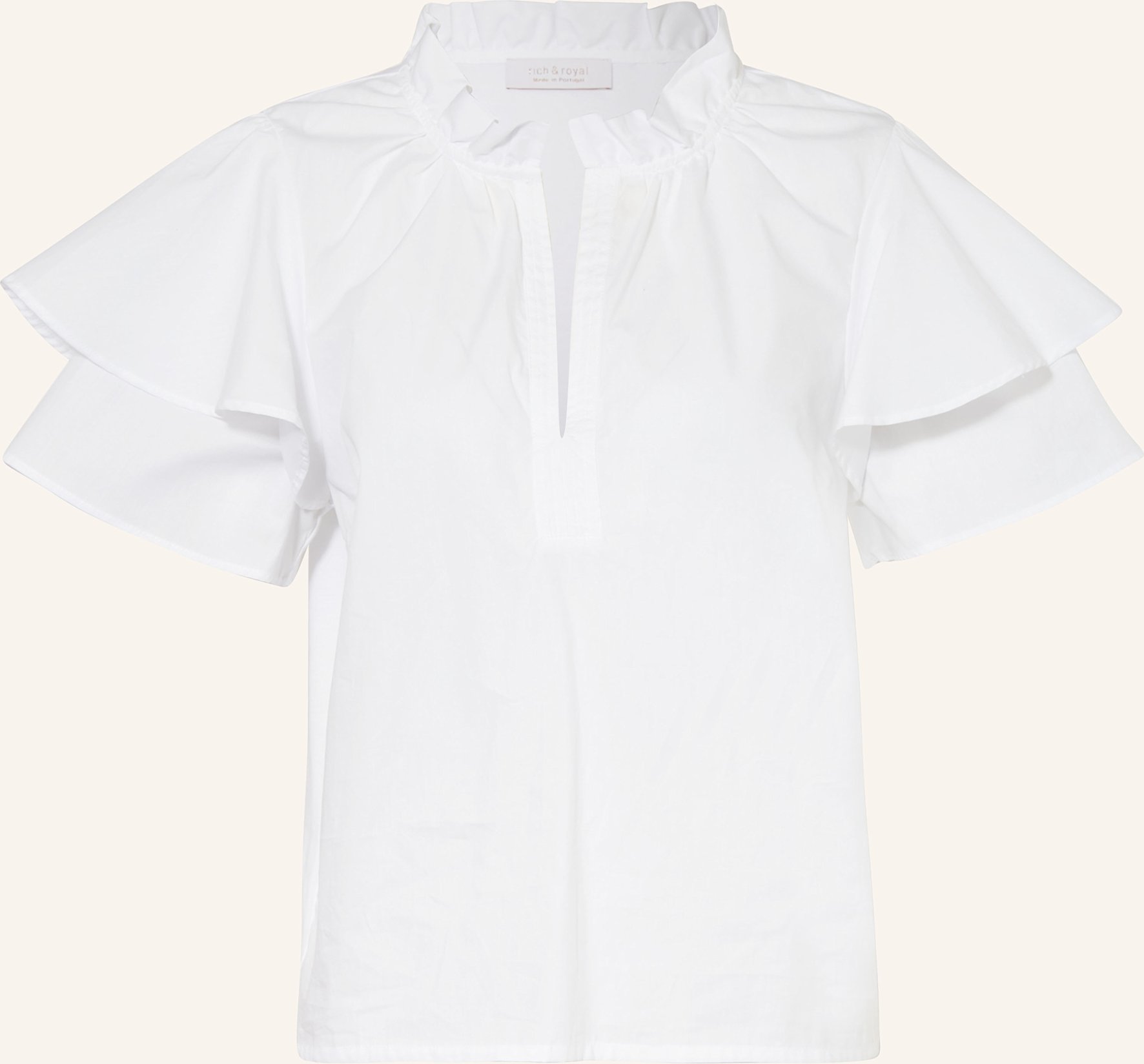 Rich & Royal Blusenshirt Im Materialmix weiss