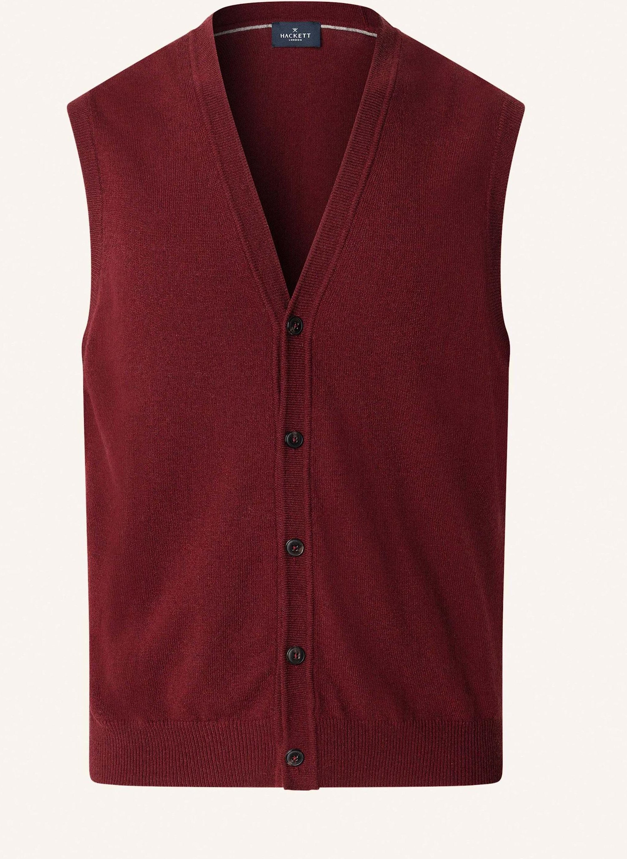 Hackett London Pullover Merino Cash Mix Wcoat rot