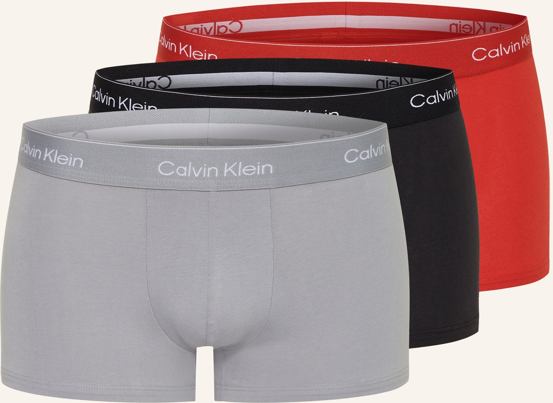 Calvin Klein 3er-Pack Boxershorts Low Rise rot