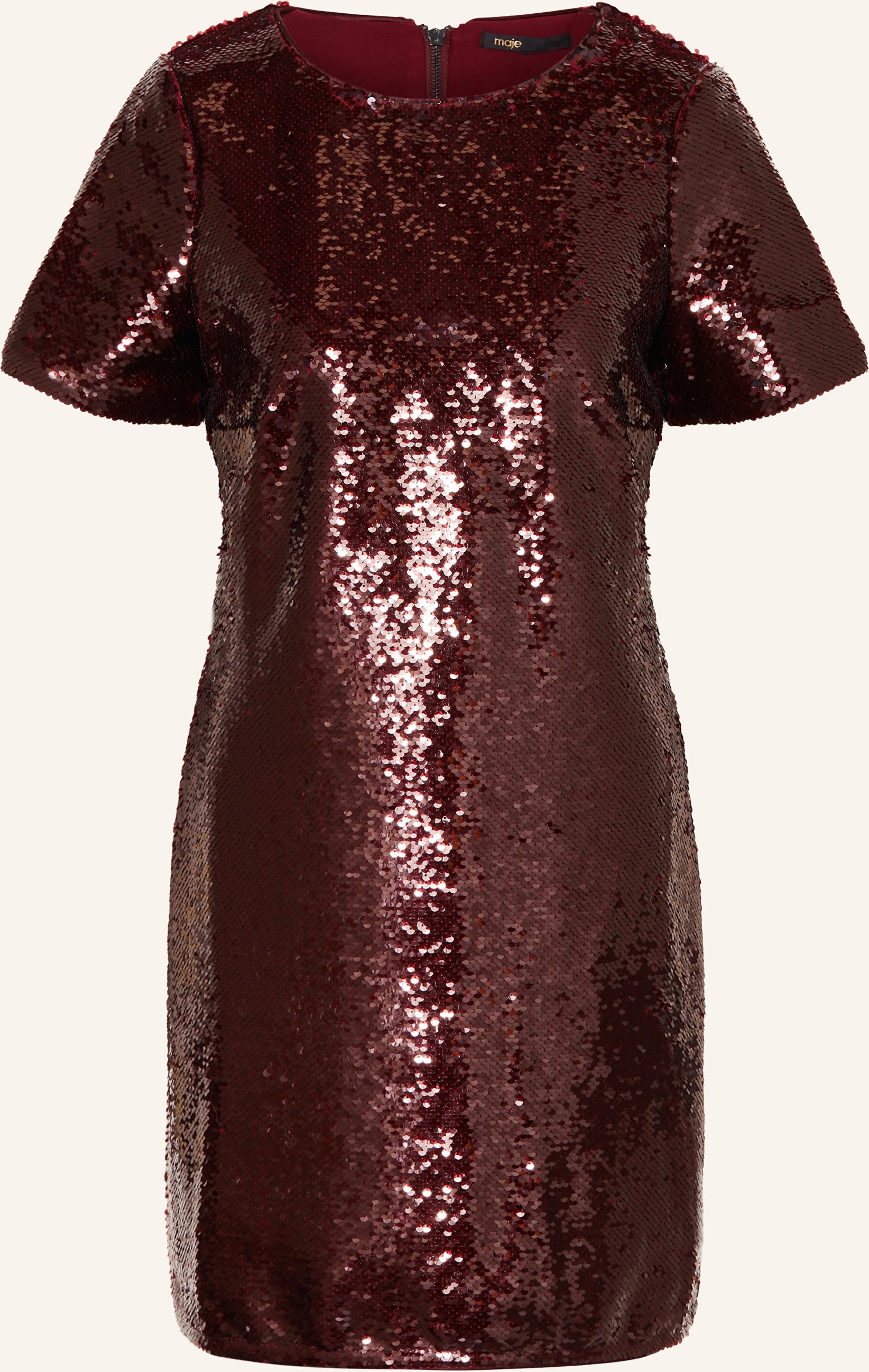Maje Kleid Mit Pailletten rot