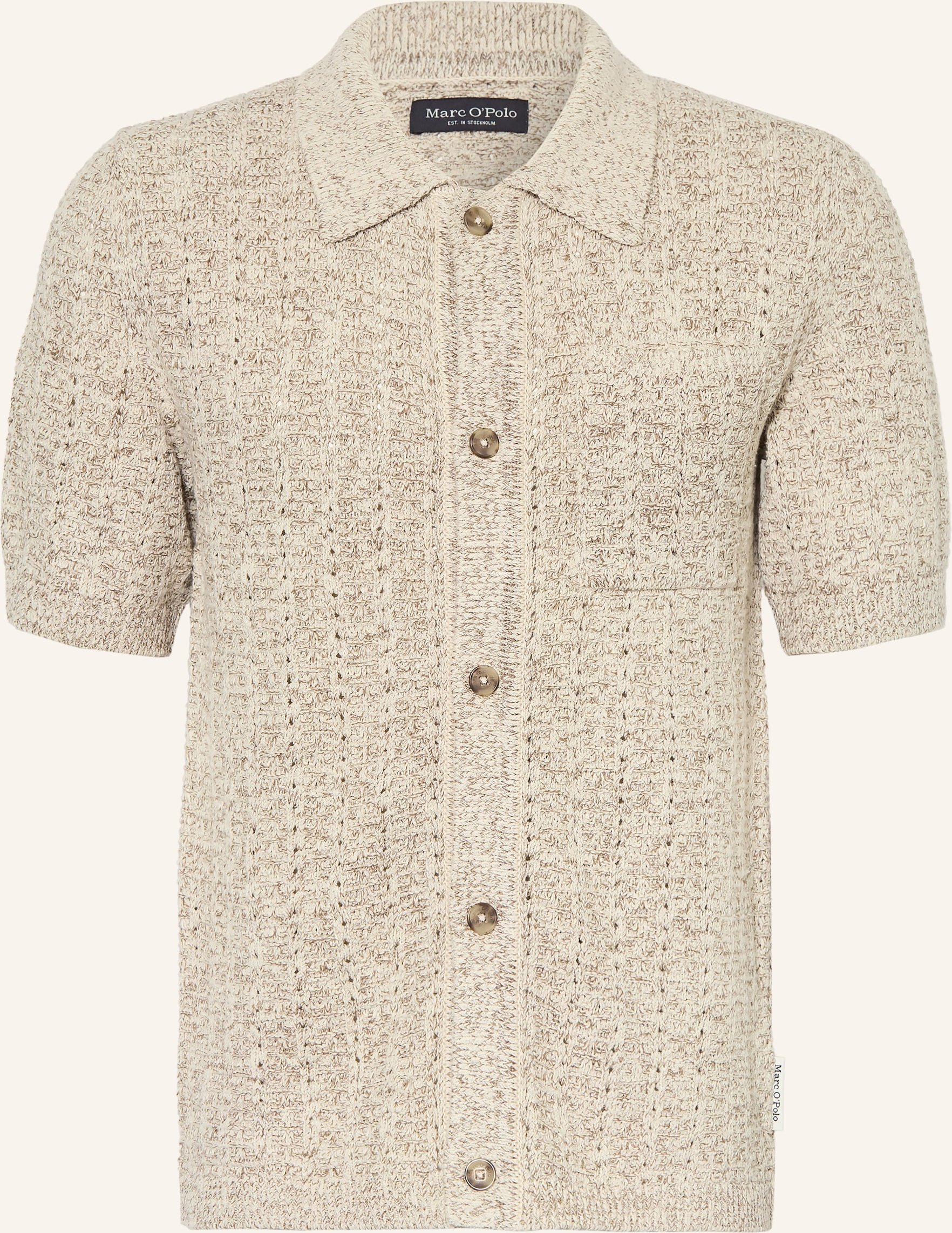 Marc O'polo Strickhemd Slim Fit beige