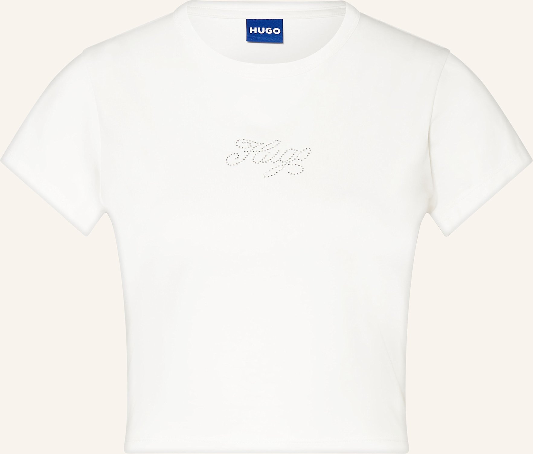 Hugo Cropped-Shirt Dome Mit Schmucksteinen weiss