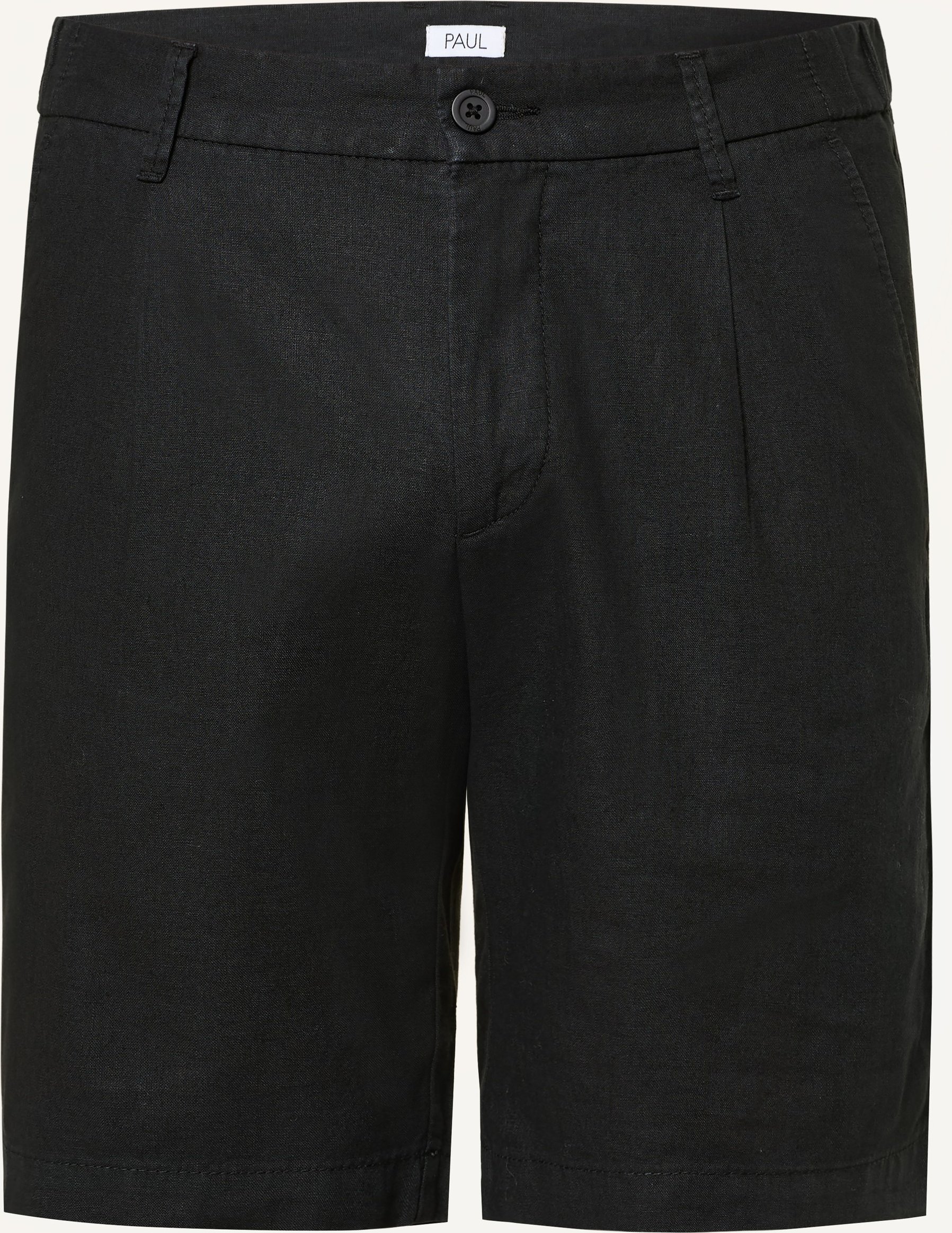Paul Chinoshorts Comfort Fit Mit Leinen schwarz